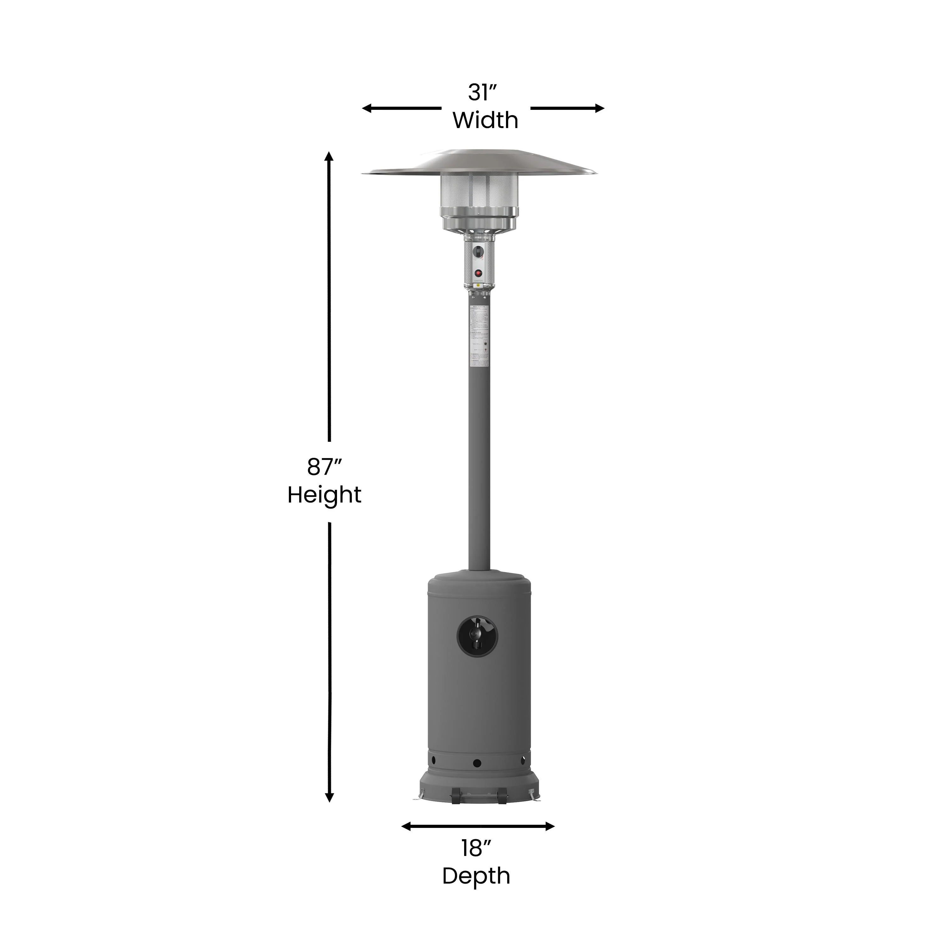 Sol Patio Outdoor Heating-Stainless Steel 40,000 BTU Propane Heater with Wheels for Commercial & Residential Use-7.5 Feet Tall - Image 19