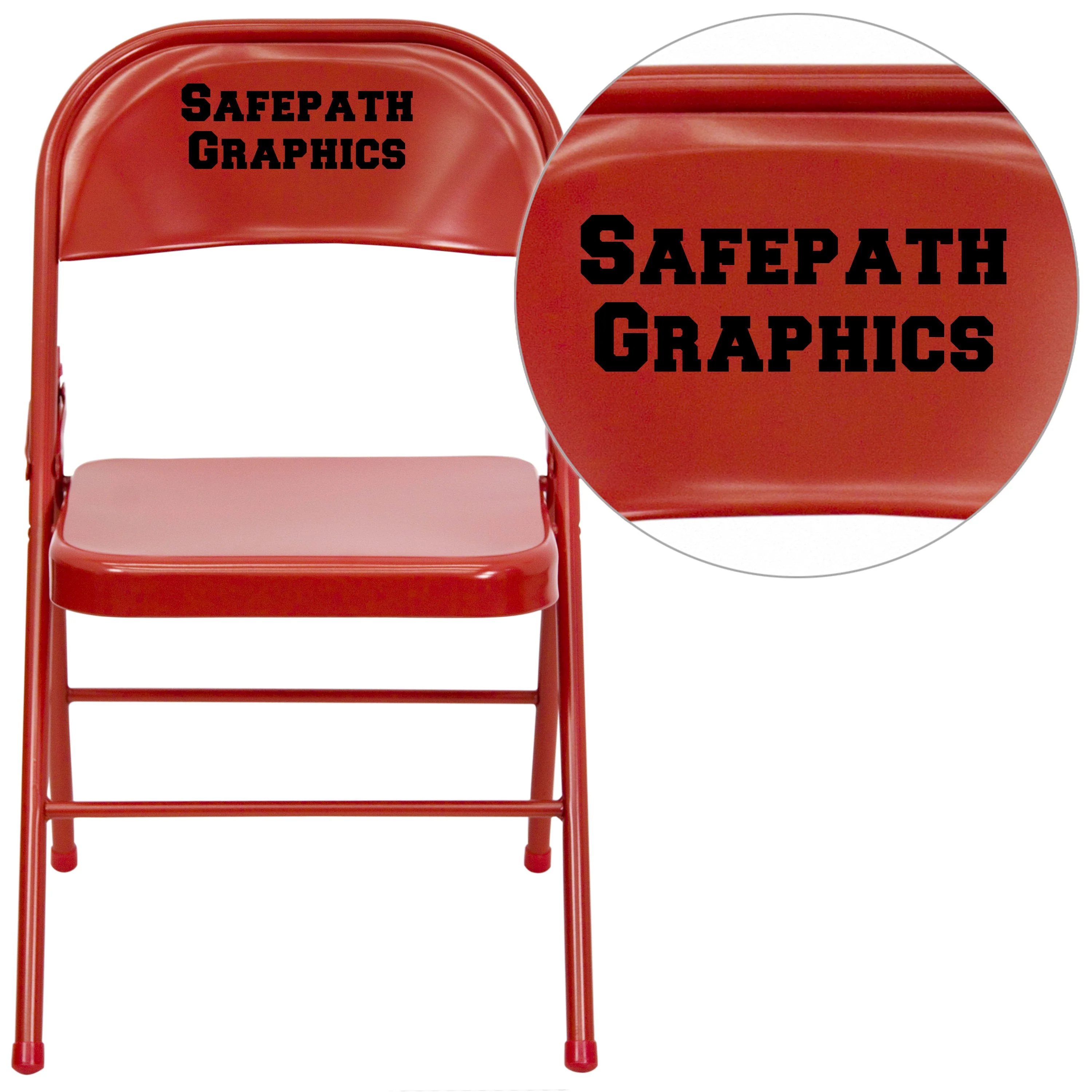 Personalized HERCULES Series Triple Braced & Double Hinged Metal Folding Chair - Image 11