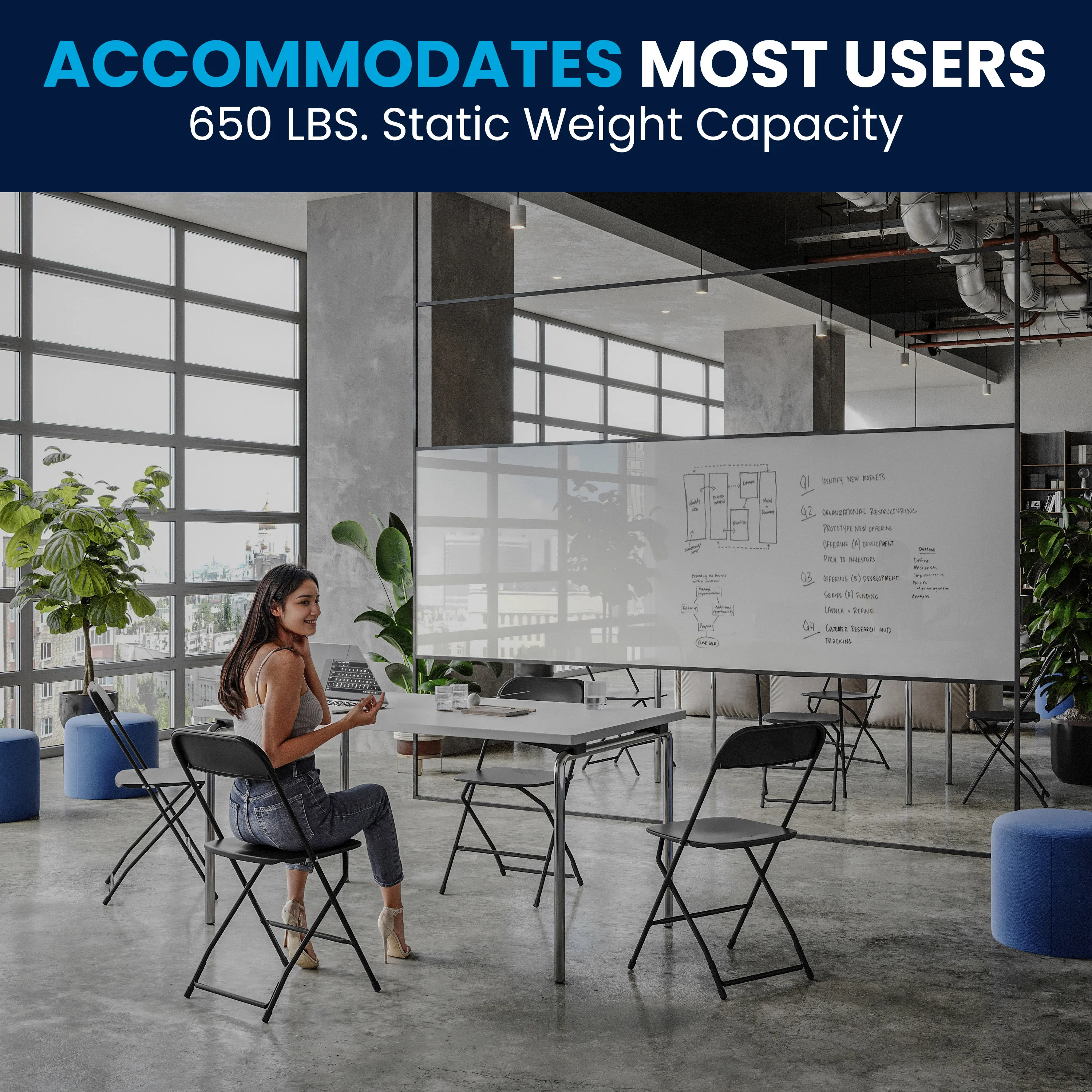 Hercules Series Plastic Folding Chair - 650LB Weight Capacity - Image 10