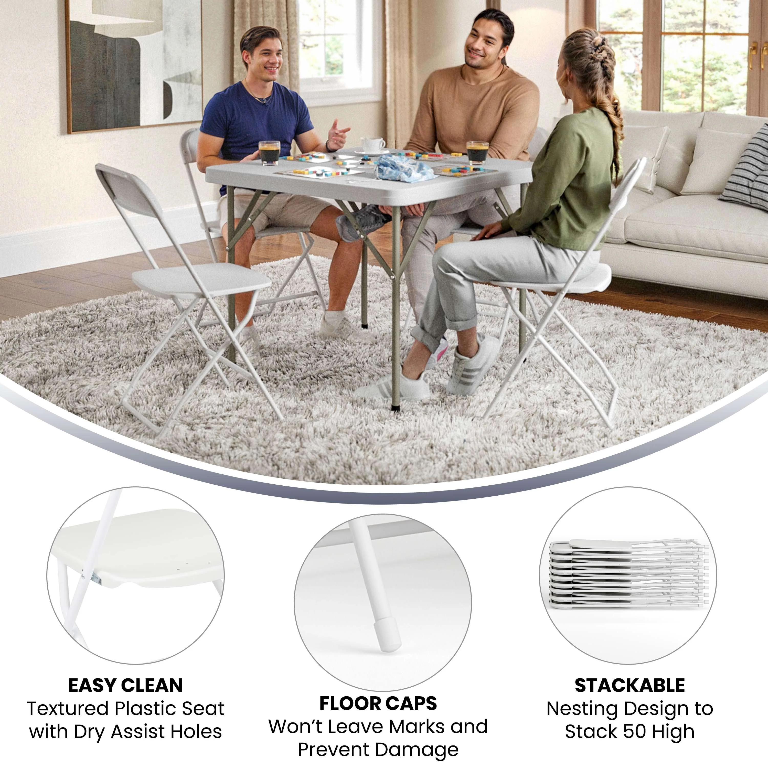 Hercules Series Plastic Folding Chair - 650LB Weight Capacity - Image 113