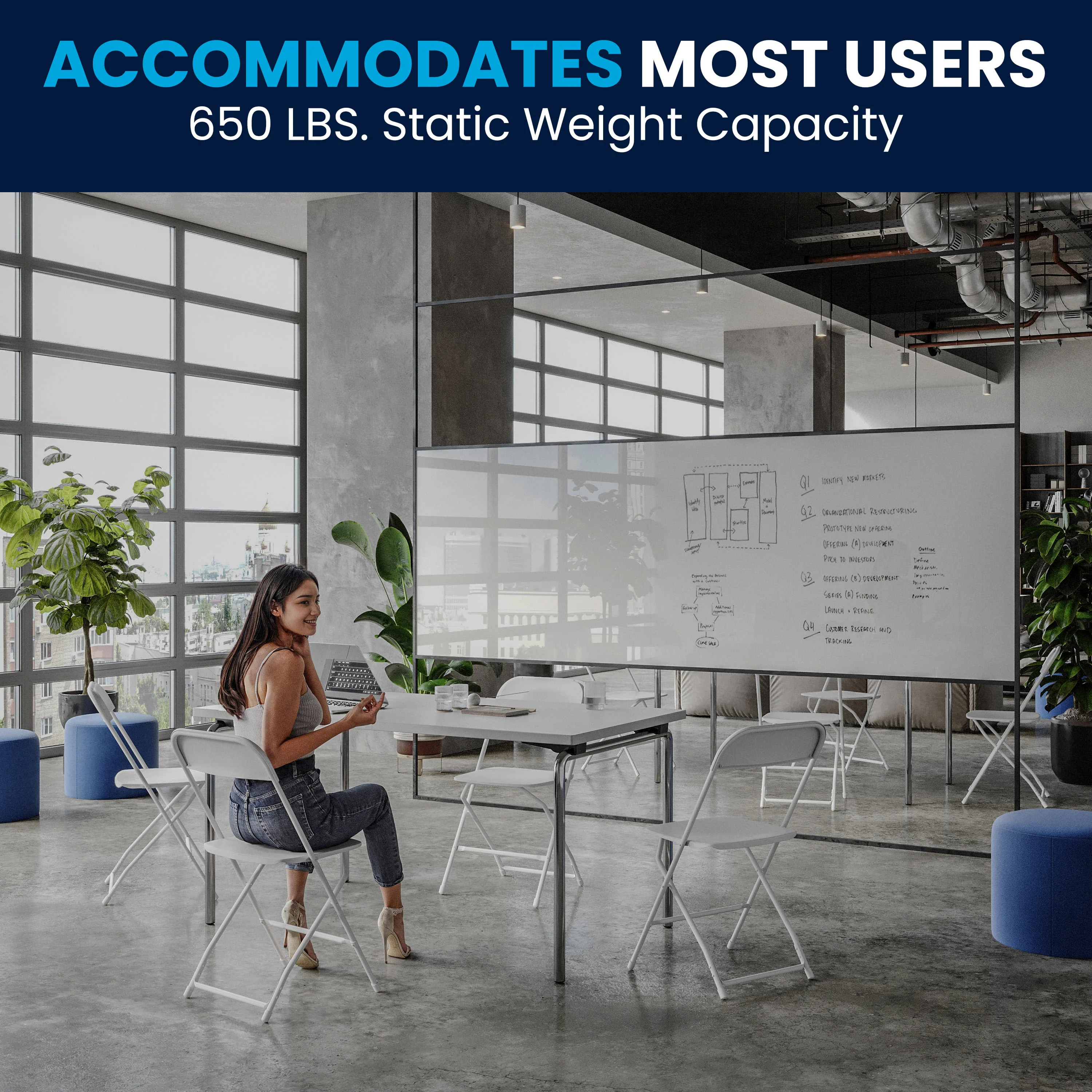 Hercules Series Plastic Folding Chair - 650LB Weight Capacity - Image 118