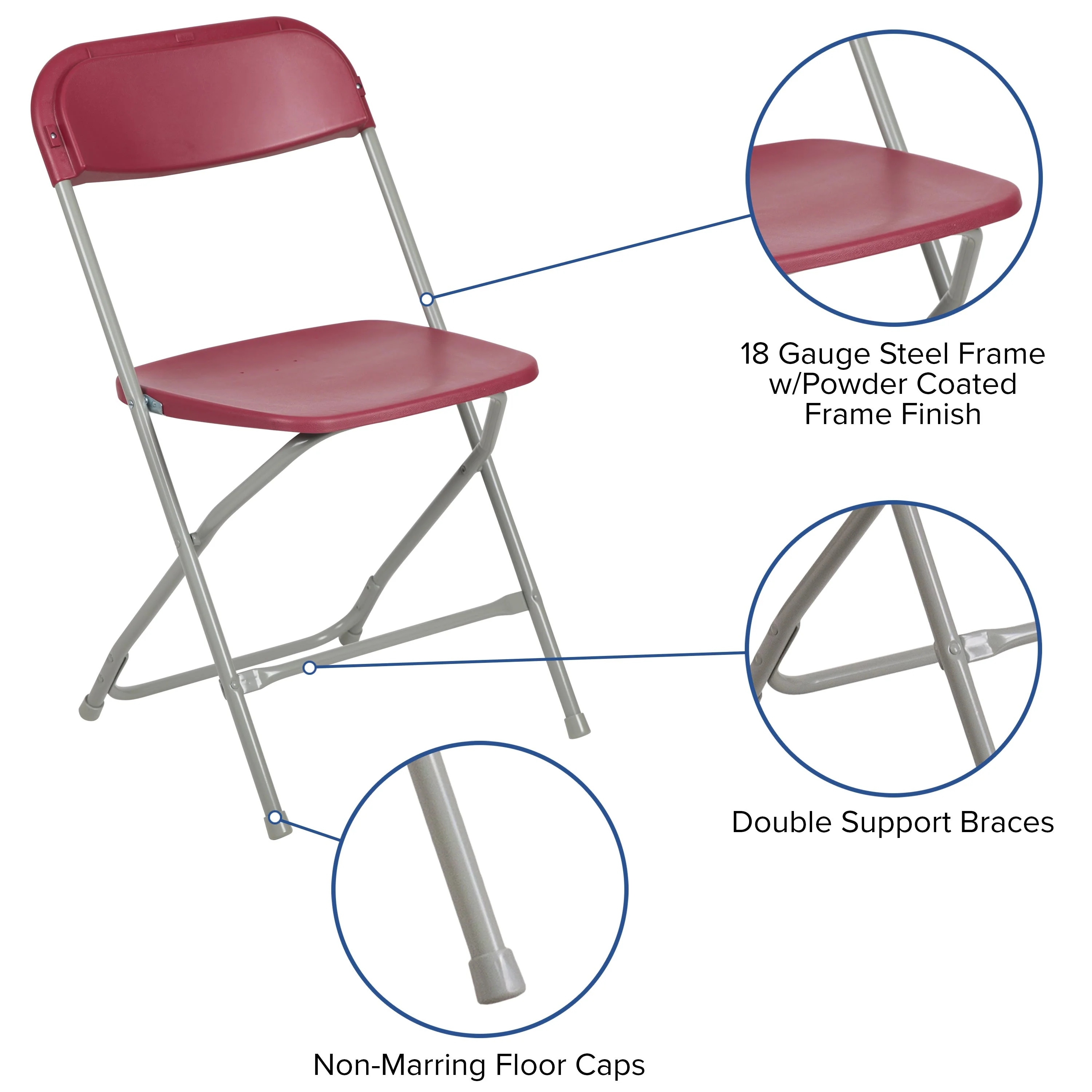 Hercules Series Plastic Folding Chair - 650LB Weight Capacity - Image 162