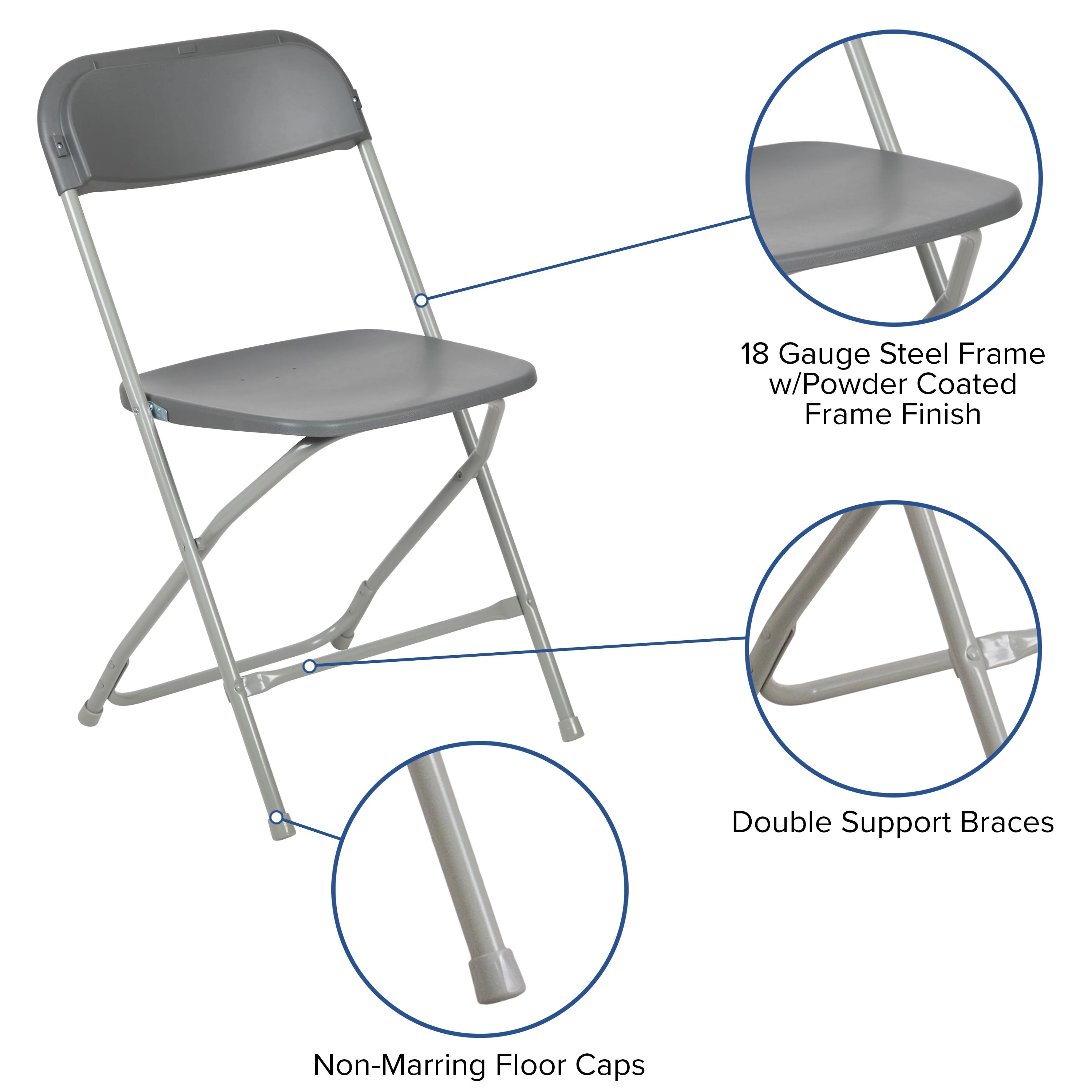 Hercules Series Plastic Folding Chair - 650LB Weight Capacity - Image 179