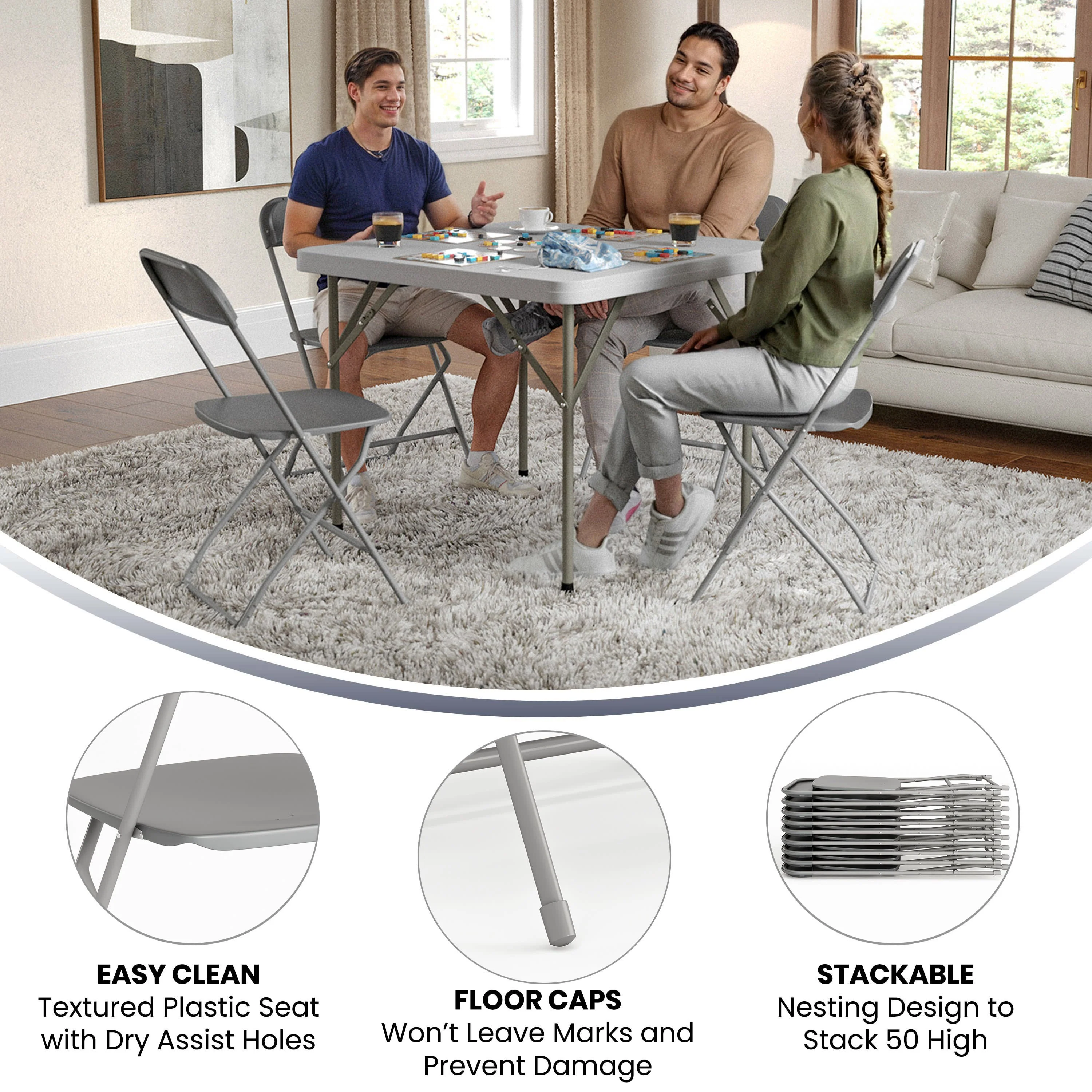 Hercules Series Plastic Folding Chair - 650LB Weight Capacity - Image 23