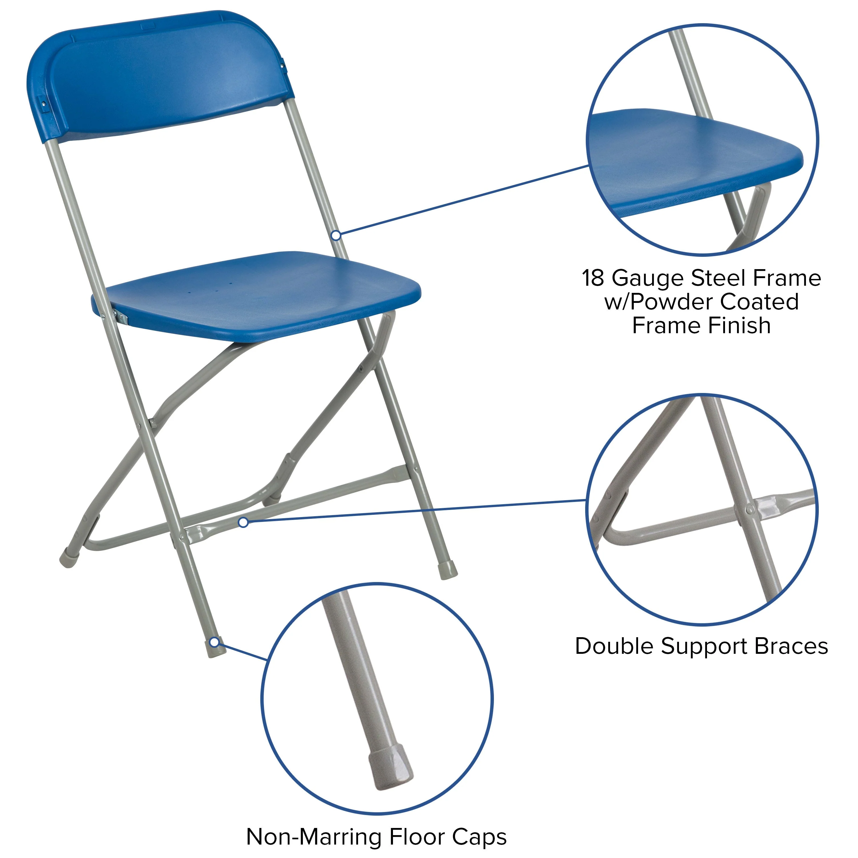 Hercules Series Plastic Folding Chair - 650LB Weight Capacity - Image 230