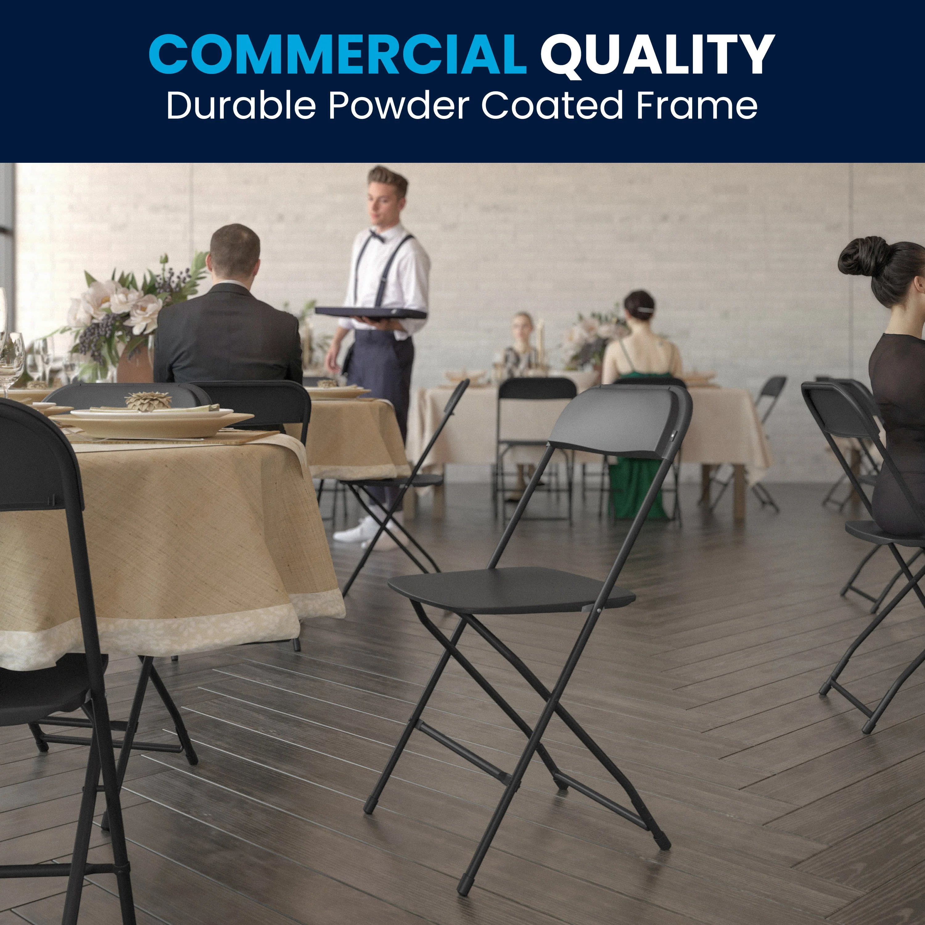 Hercules Series Plastic Folding Chair - 650LB Weight Capacity - Image 3