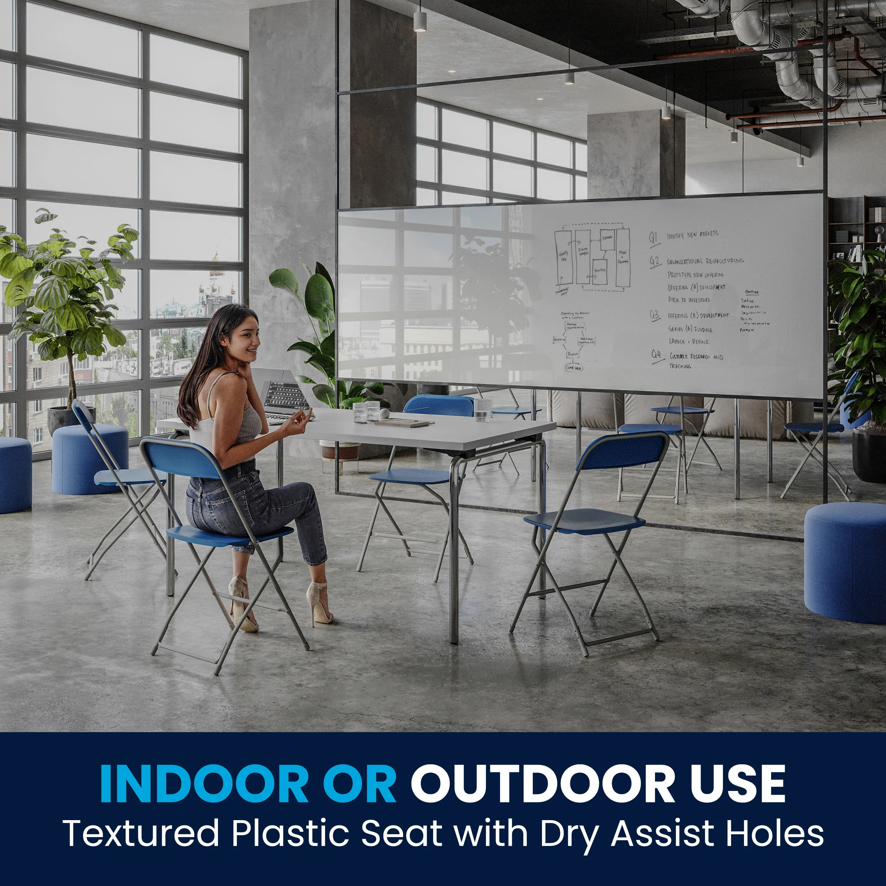 Hercules Series Plastic Folding Chair - 650LB Weight Capacity - Image 39