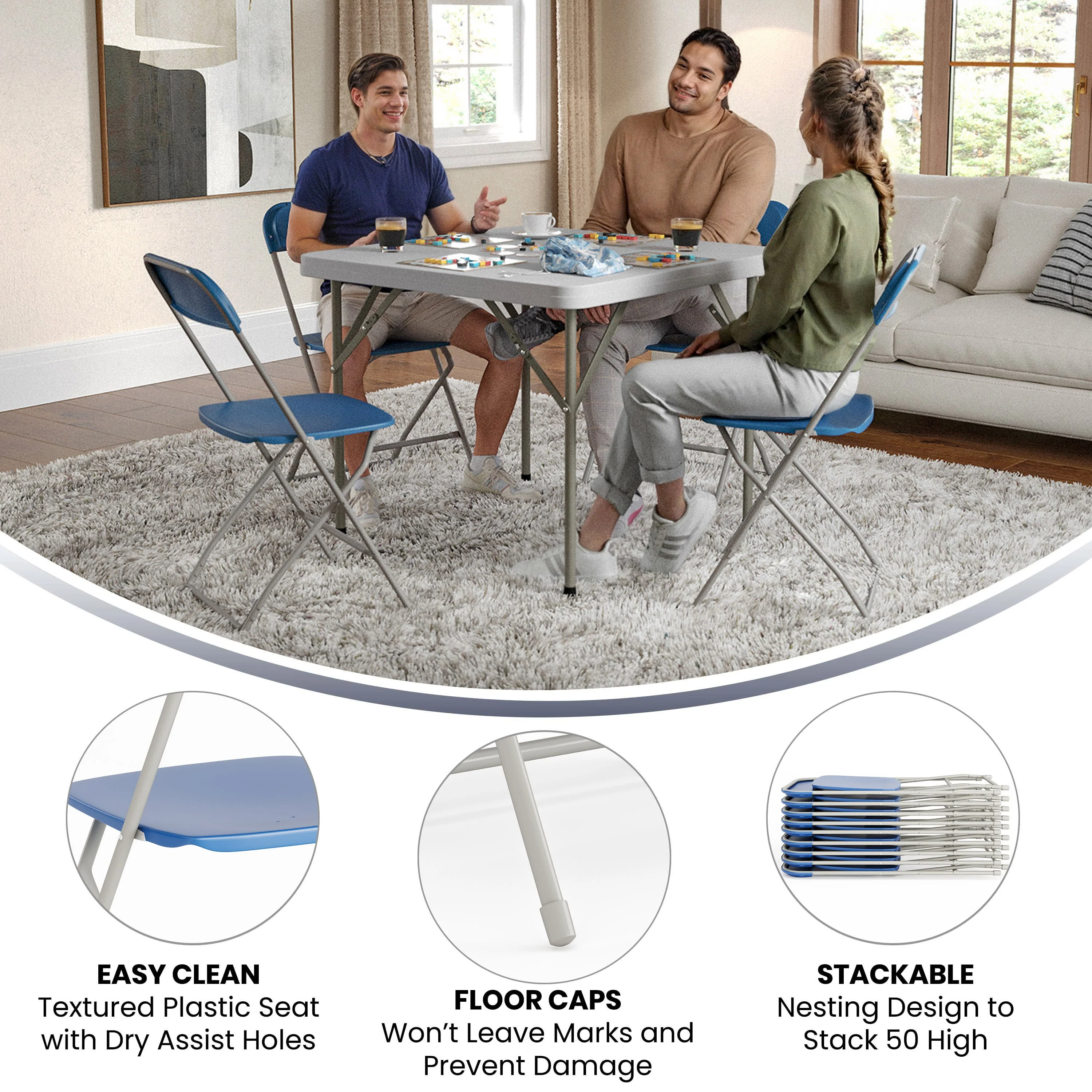 Hercules Series Plastic Folding Chair - 650LB Weight Capacity - Image 41