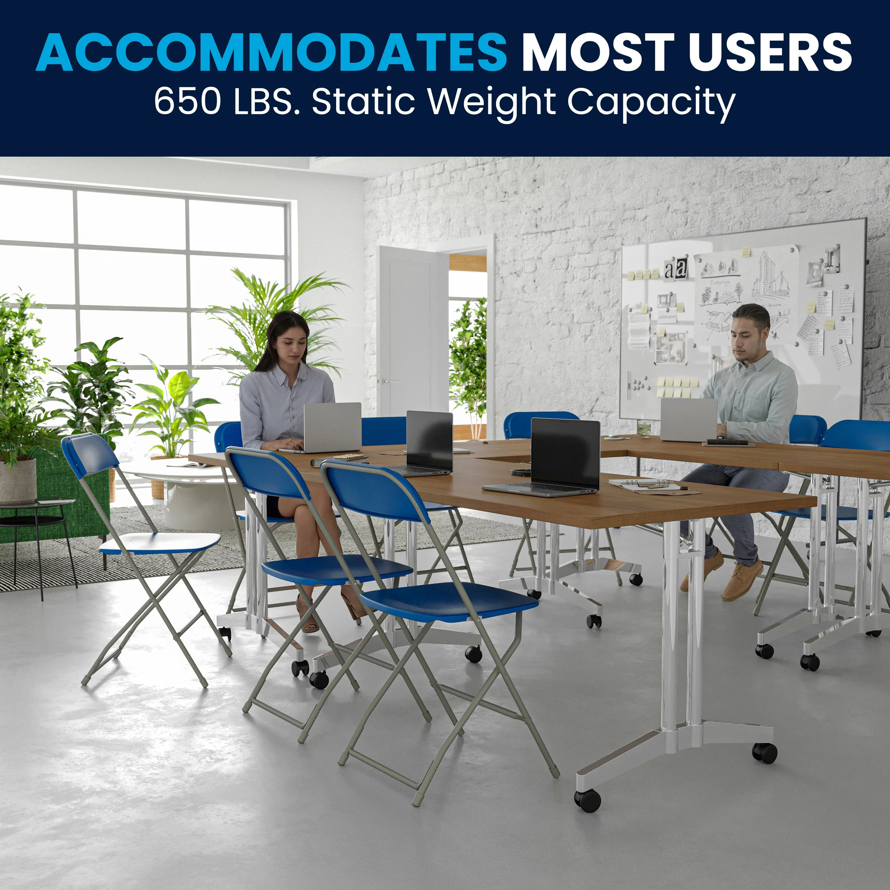 Hercules Series Plastic Folding Chair - 650LB Weight Capacity - Image 46