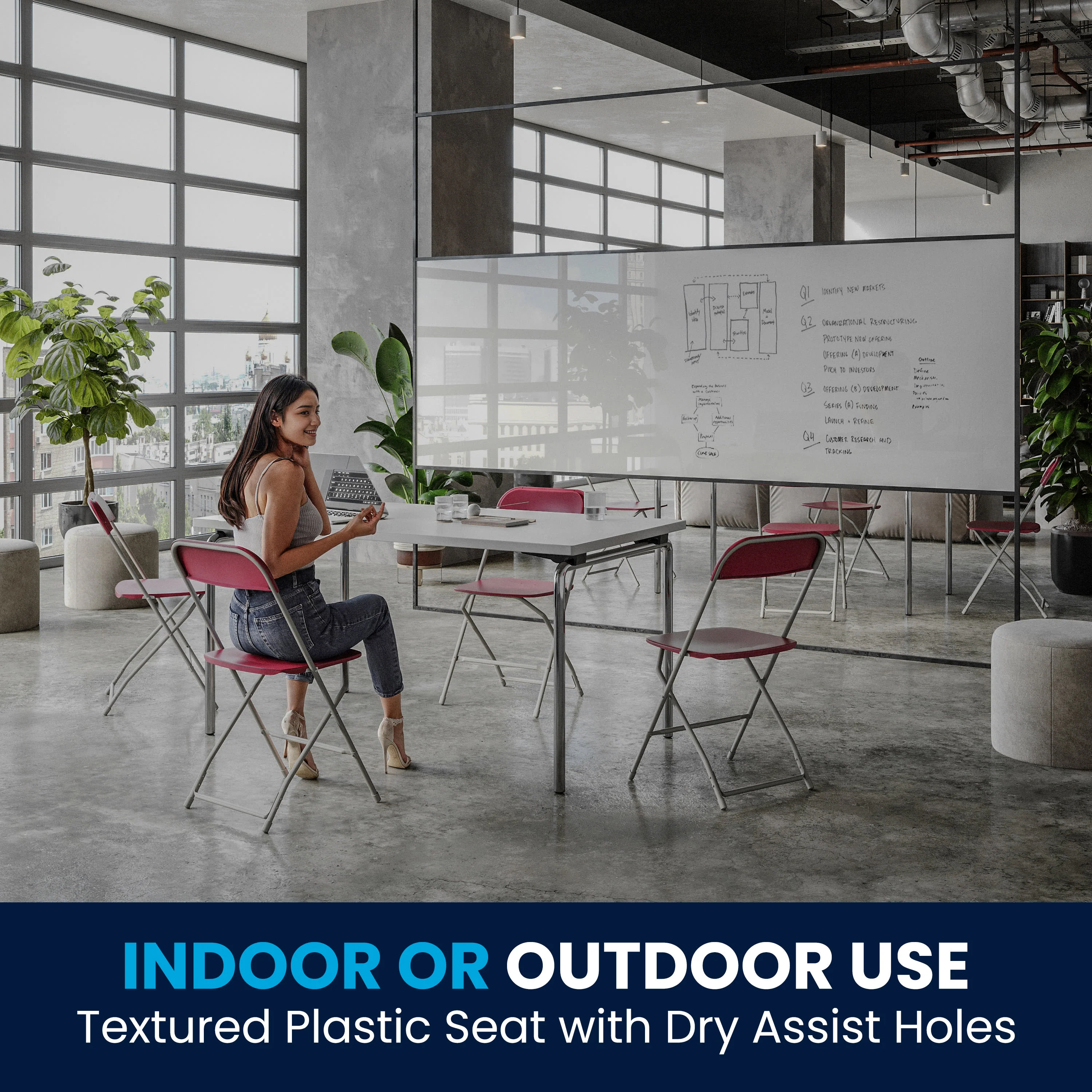 Hercules Series Plastic Folding Chair - 650LB Weight Capacity - Image 57