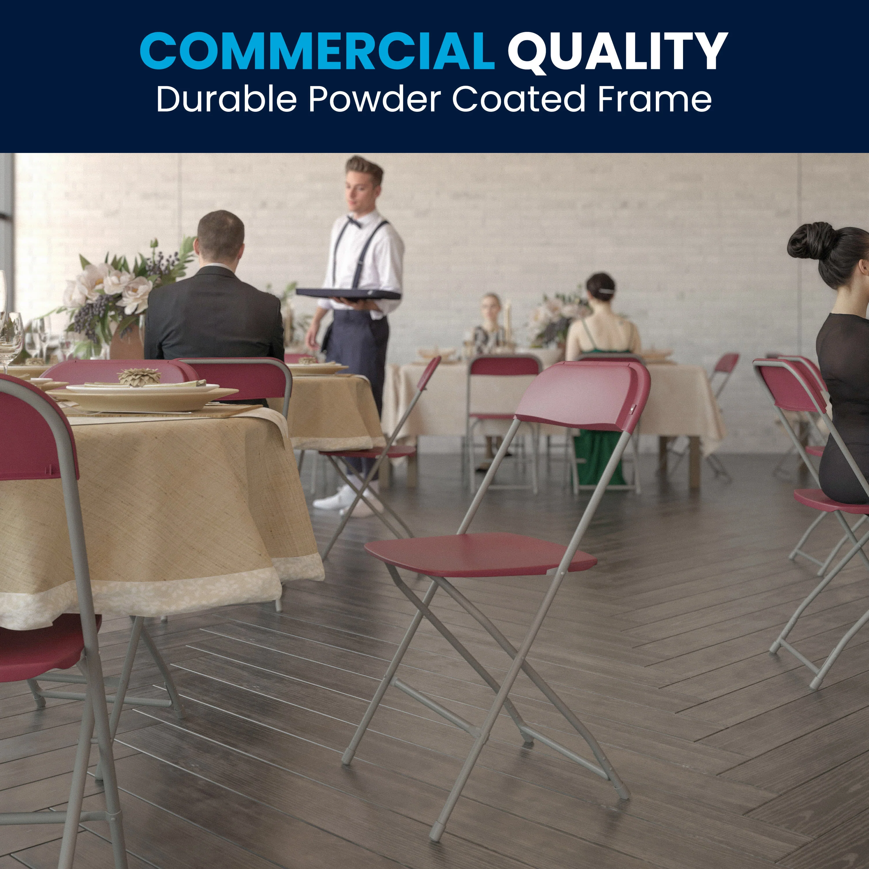 Hercules Series Plastic Folding Chair - 650LB Weight Capacity - Image 63