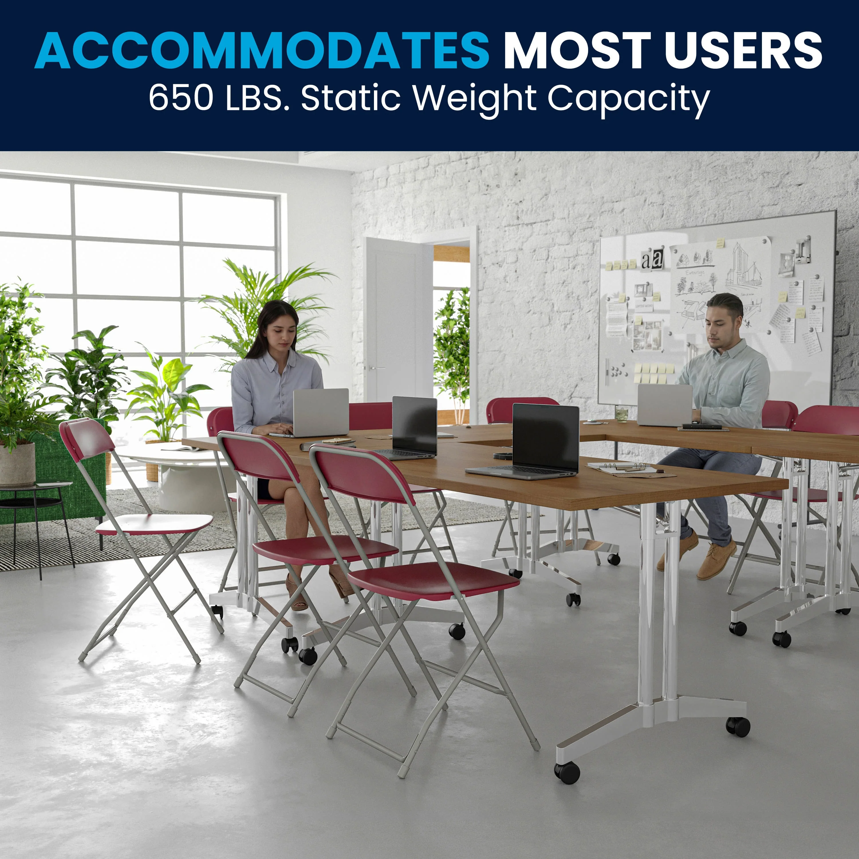 Hercules Series Plastic Folding Chair - 650LB Weight Capacity - Image 64