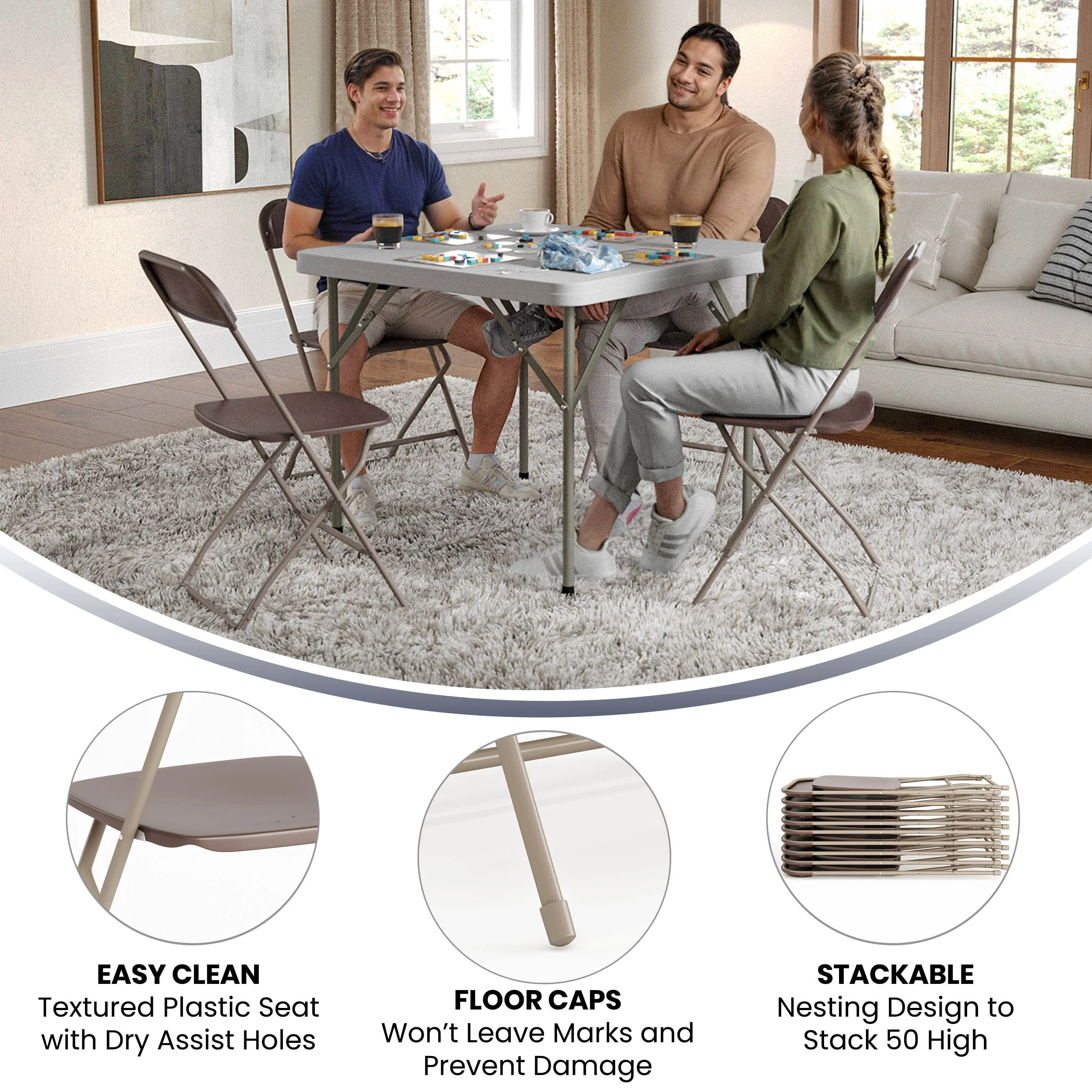 Hercules Series Plastic Folding Chair - 650LB Weight Capacity - Image 77