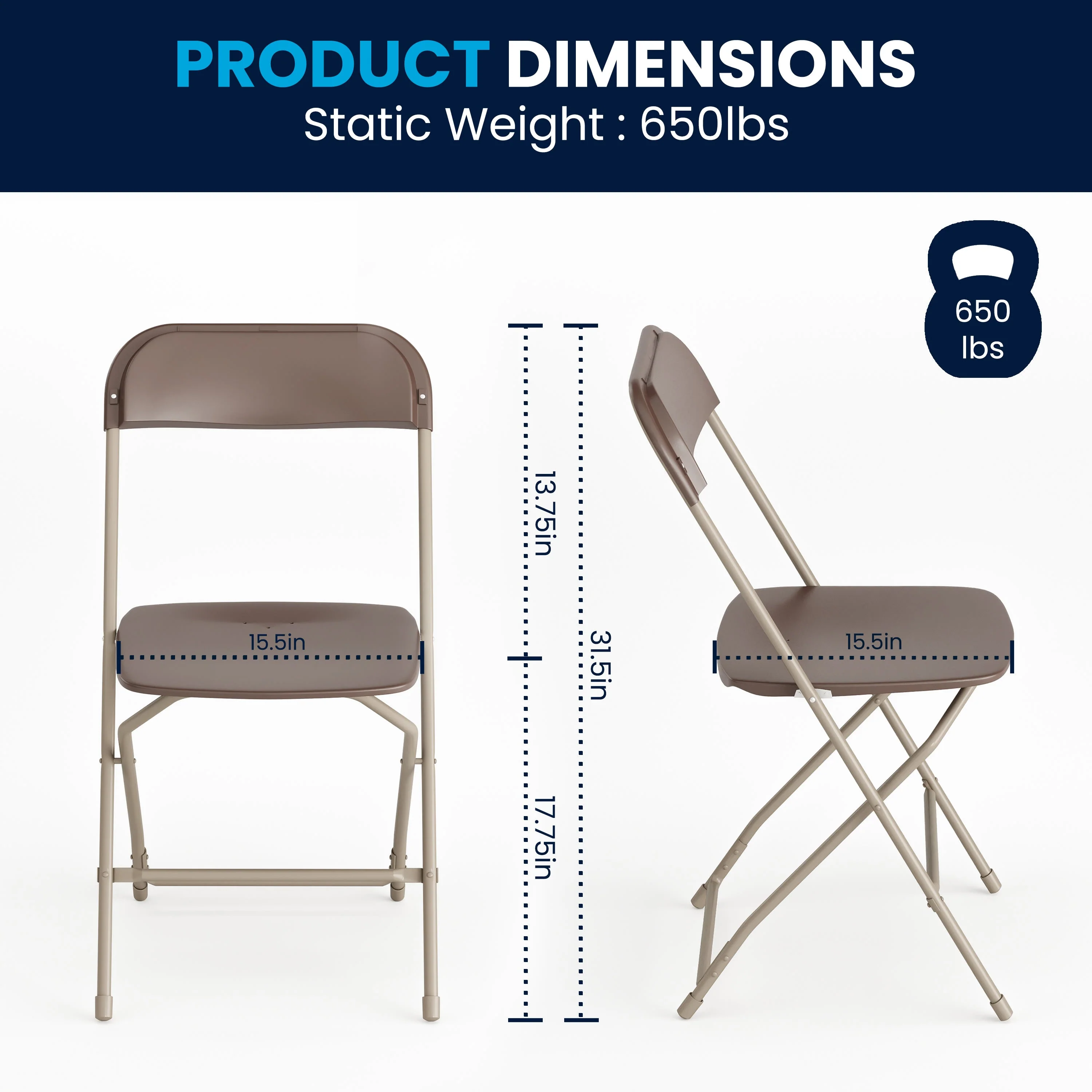 Hercules Series Plastic Folding Chair - 650LB Weight Capacity - Image 79