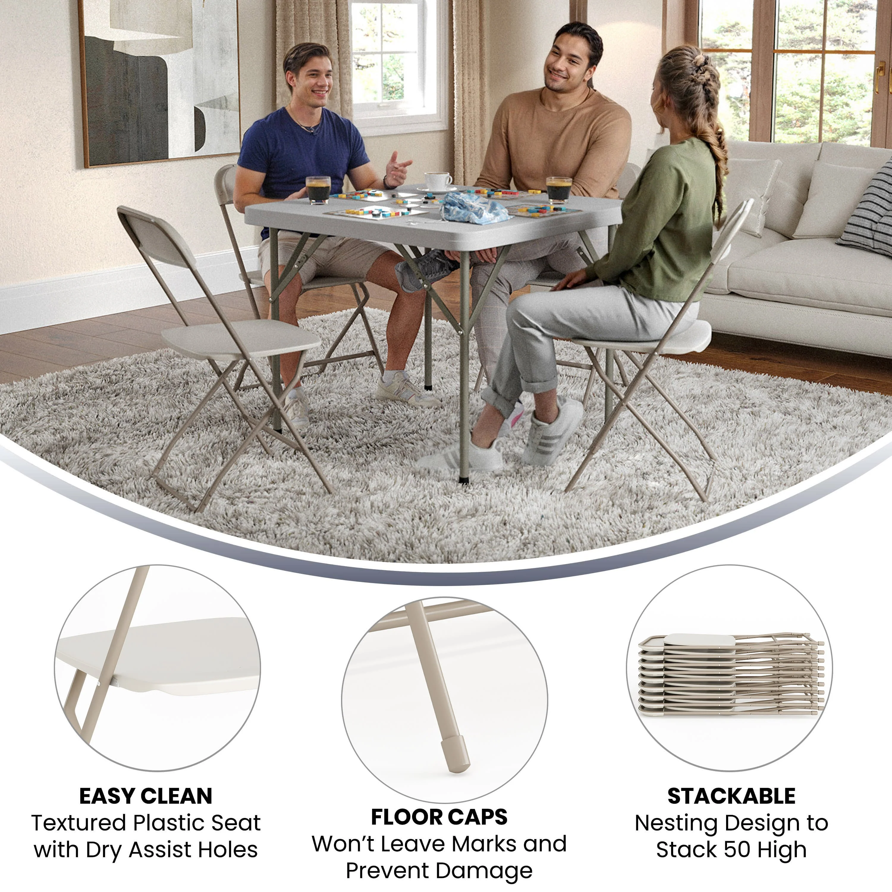 Hercules Series Plastic Folding Chair - 650LB Weight Capacity - Image 95