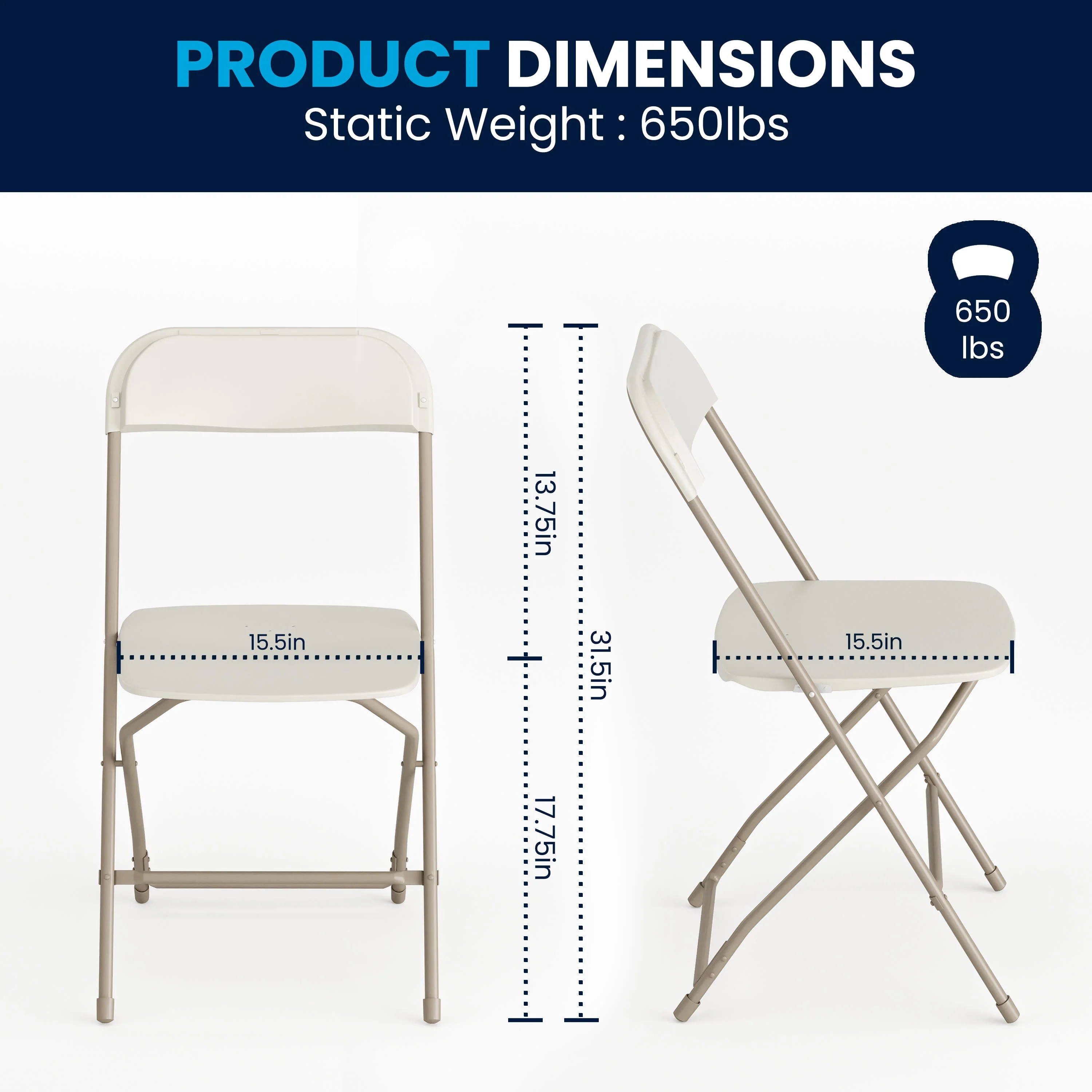 Hercules Series Plastic Folding Chair - 650LB Weight Capacity - Image 97