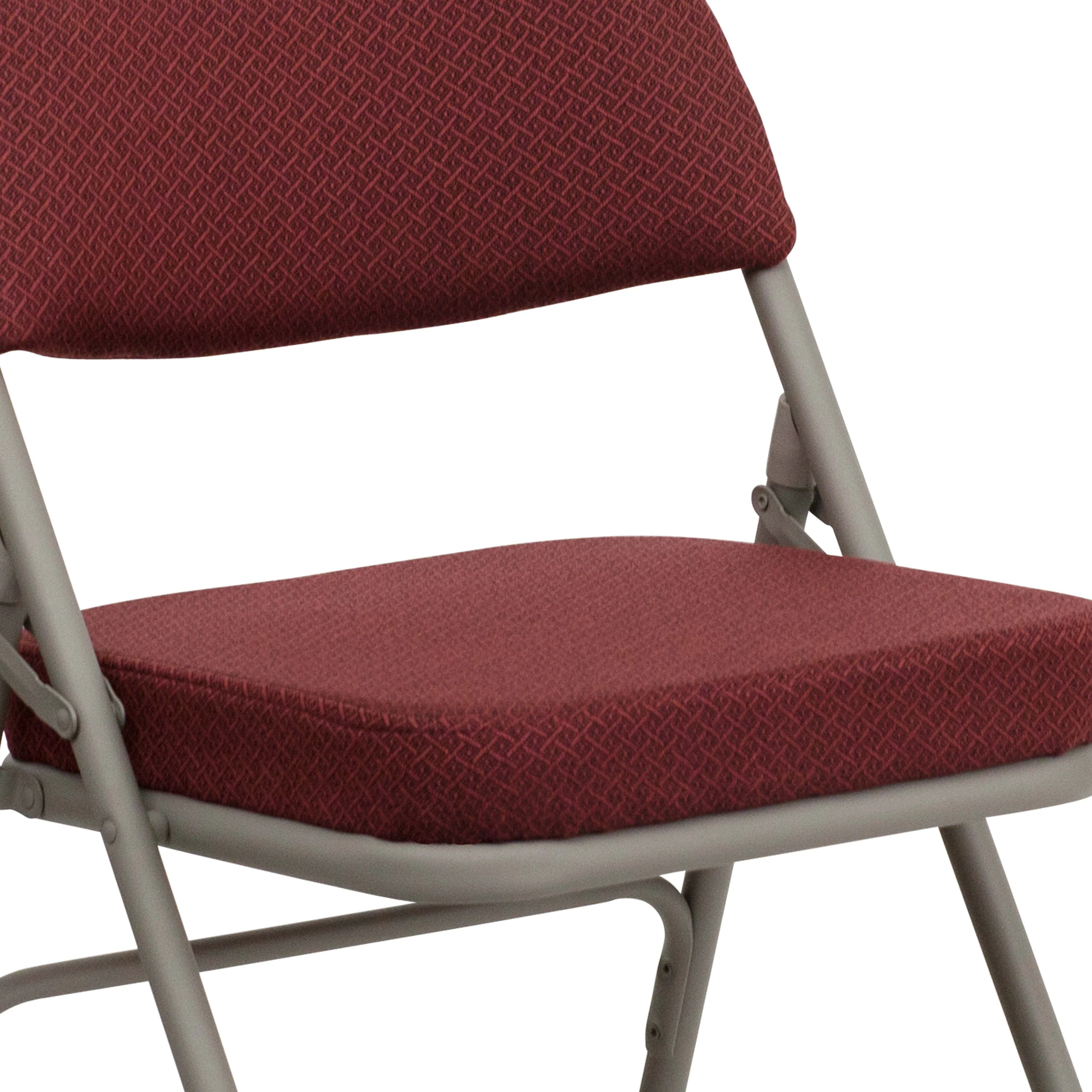 HERCULES Series 18.5"W Premium Curved Triple Braced & Double Hinged Fabric Upholstered Metal Folding Chair - Image 11