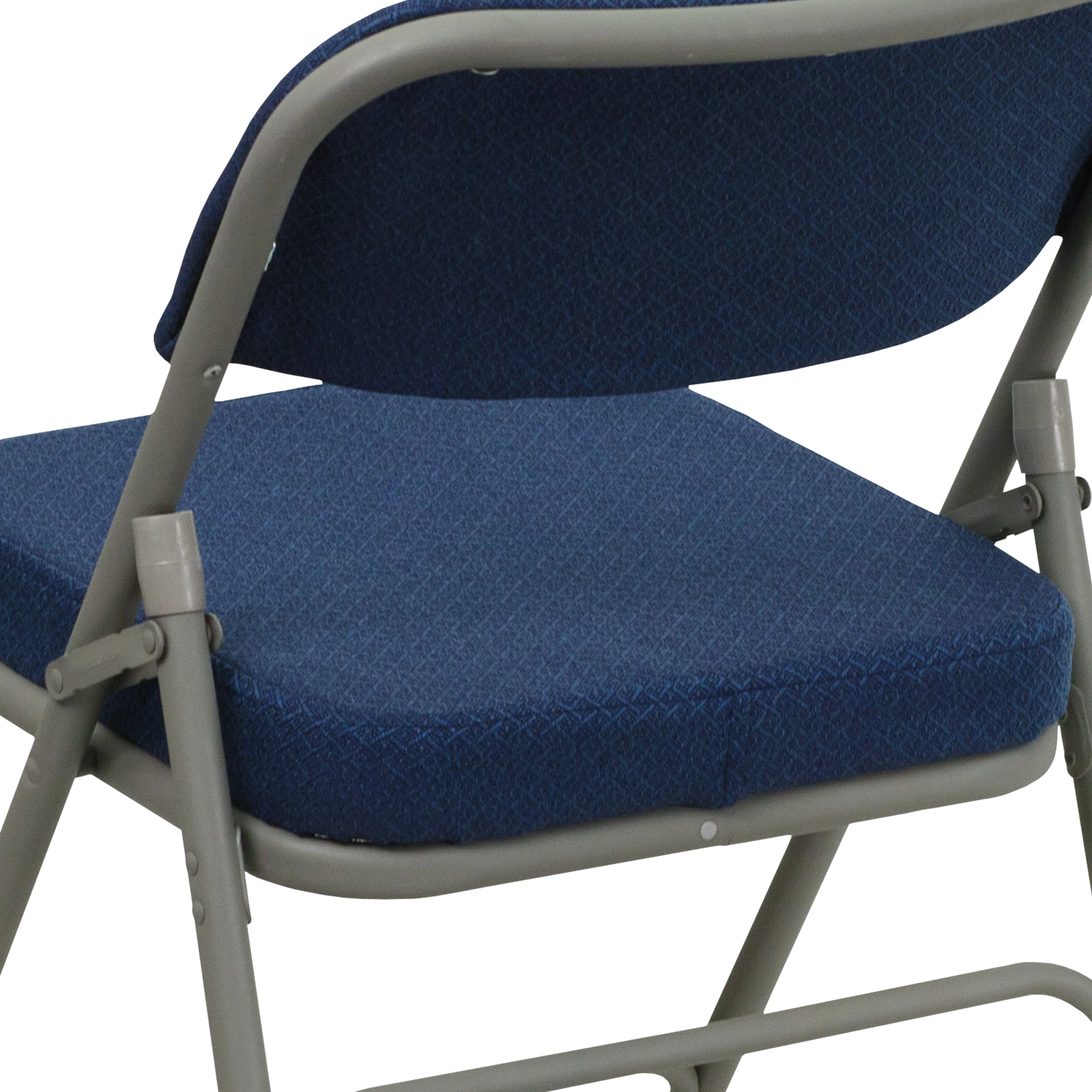 HERCULES Series 18.5"W Premium Curved Triple Braced & Double Hinged Fabric Upholstered Metal Folding Chair - Image 20