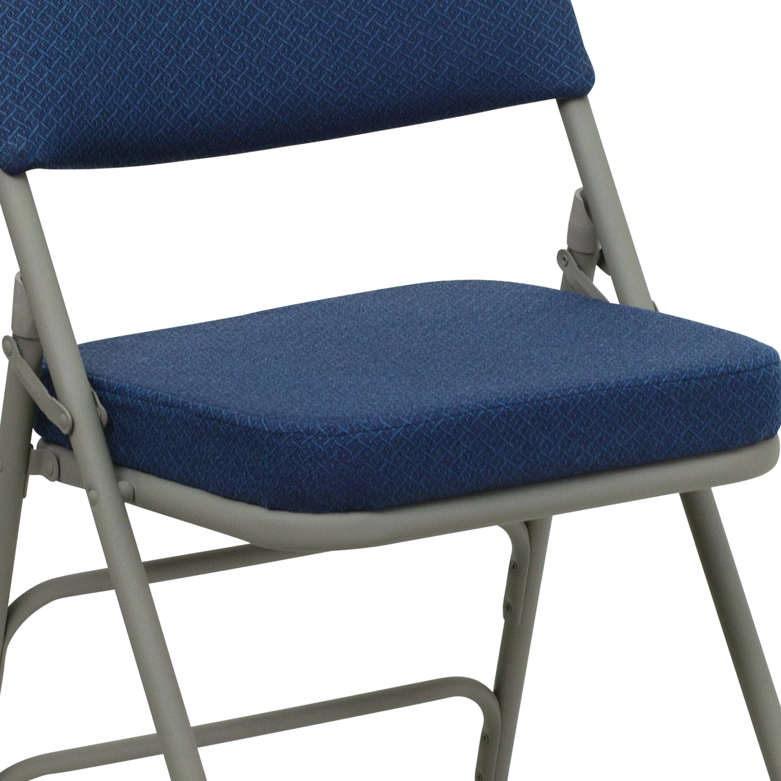 HERCULES Series 18.5"W Premium Curved Triple Braced & Double Hinged Fabric Upholstered Metal Folding Chair - Image 23