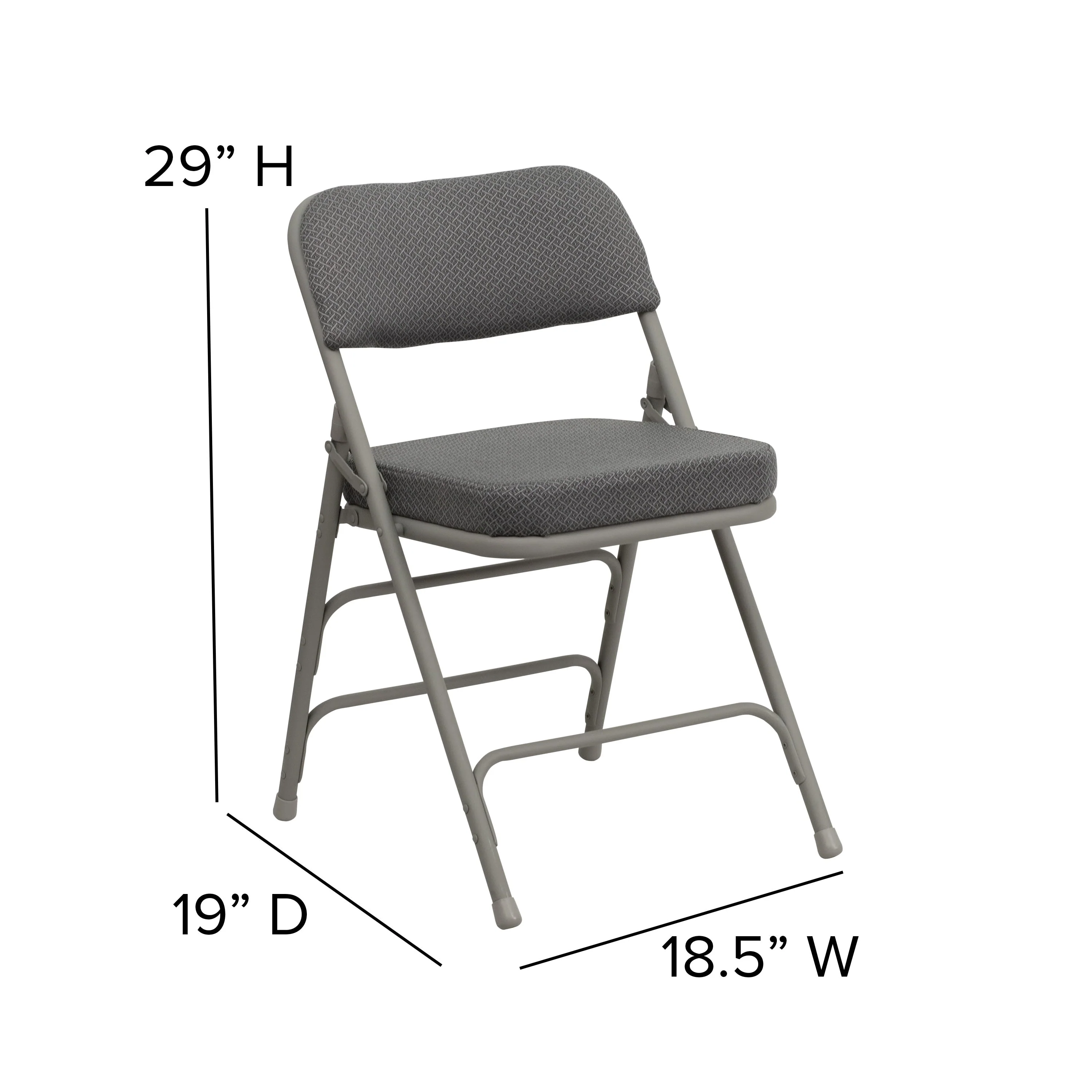 HERCULES Series 18.5"W Premium Curved Triple Braced & Double Hinged Fabric Upholstered Metal Folding Chair - Image 30