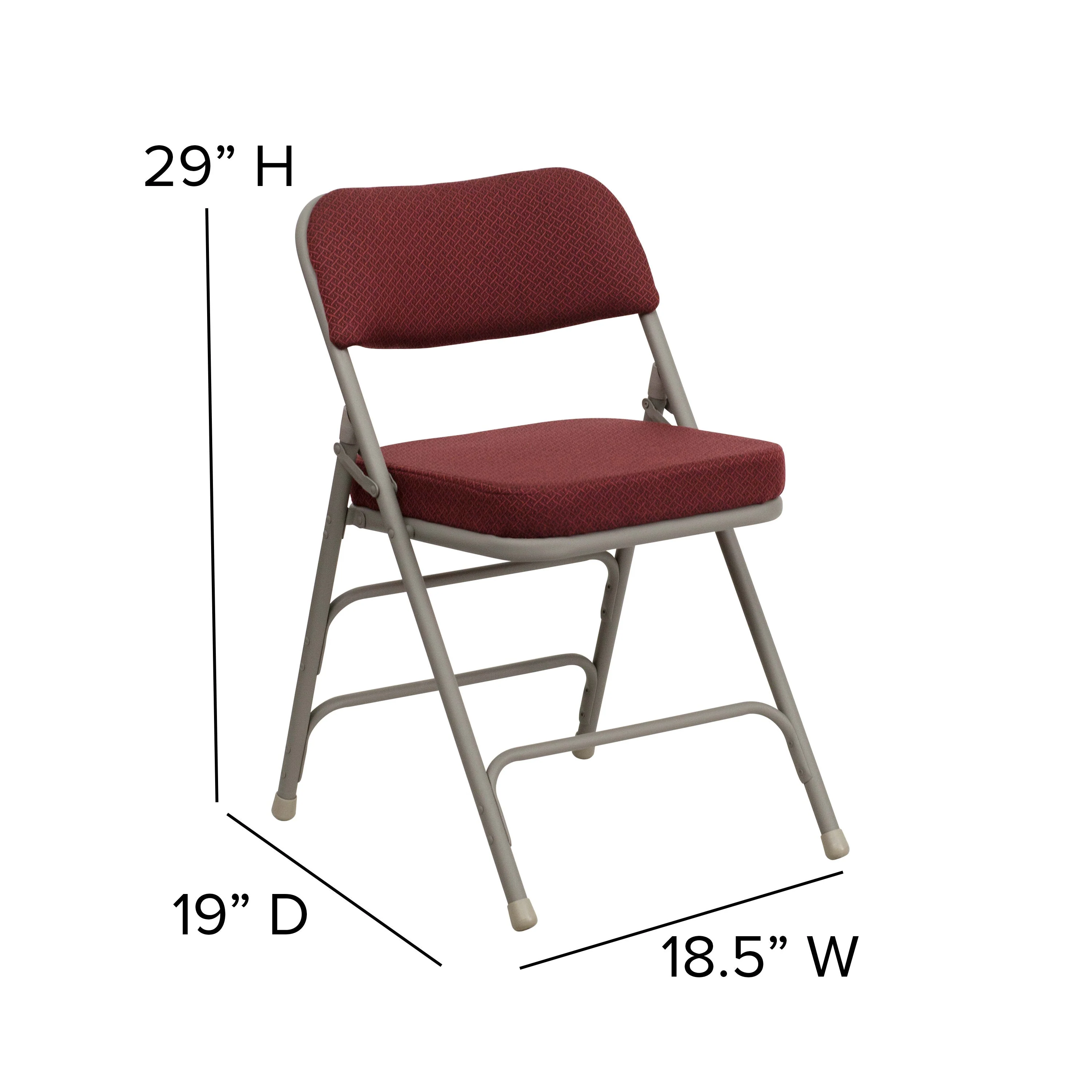 HERCULES Series 18.5"W Premium Curved Triple Braced & Double Hinged Fabric Upholstered Metal Folding Chair - Image 6