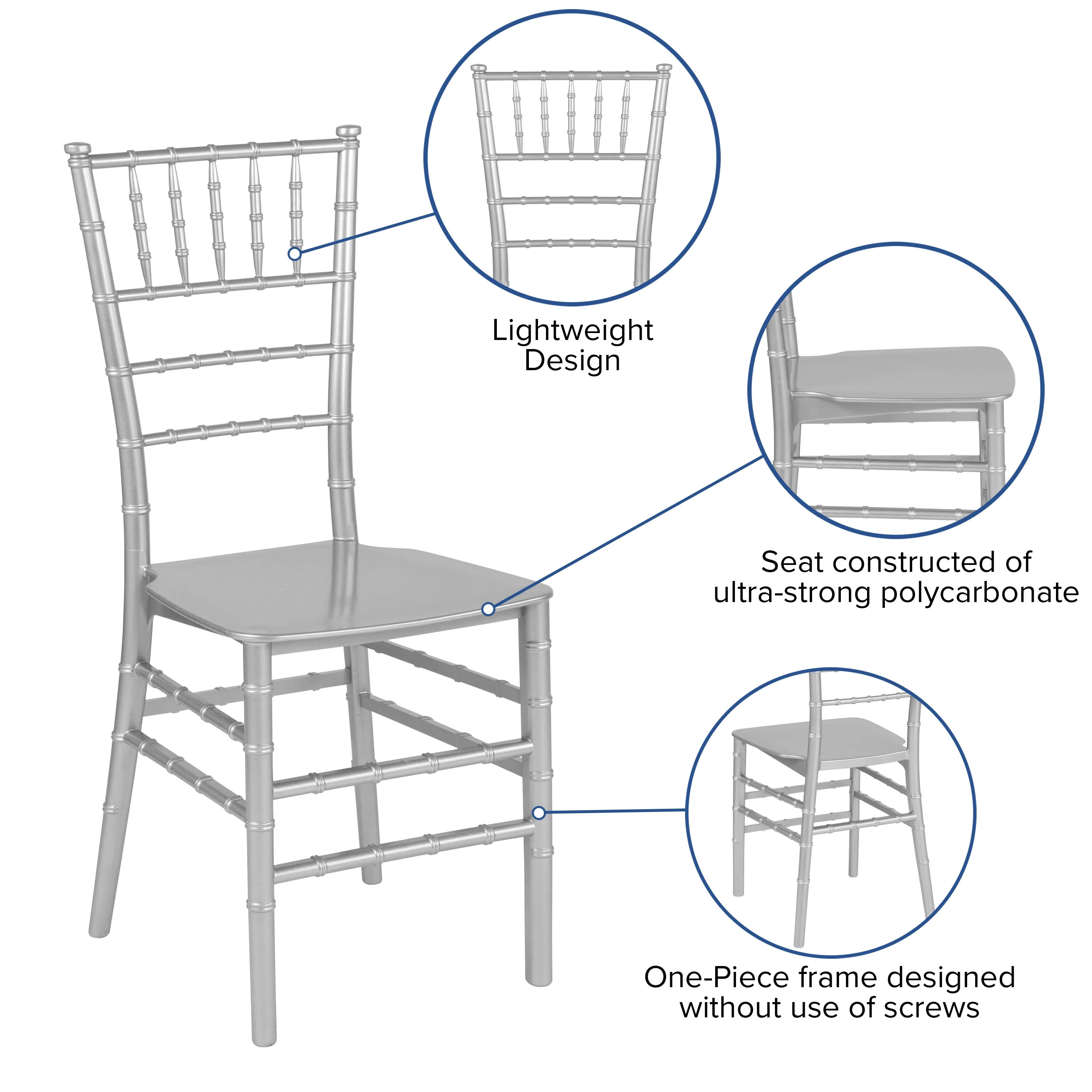 HERCULES Series Resin Stackable Chiavari Chair - Image 27