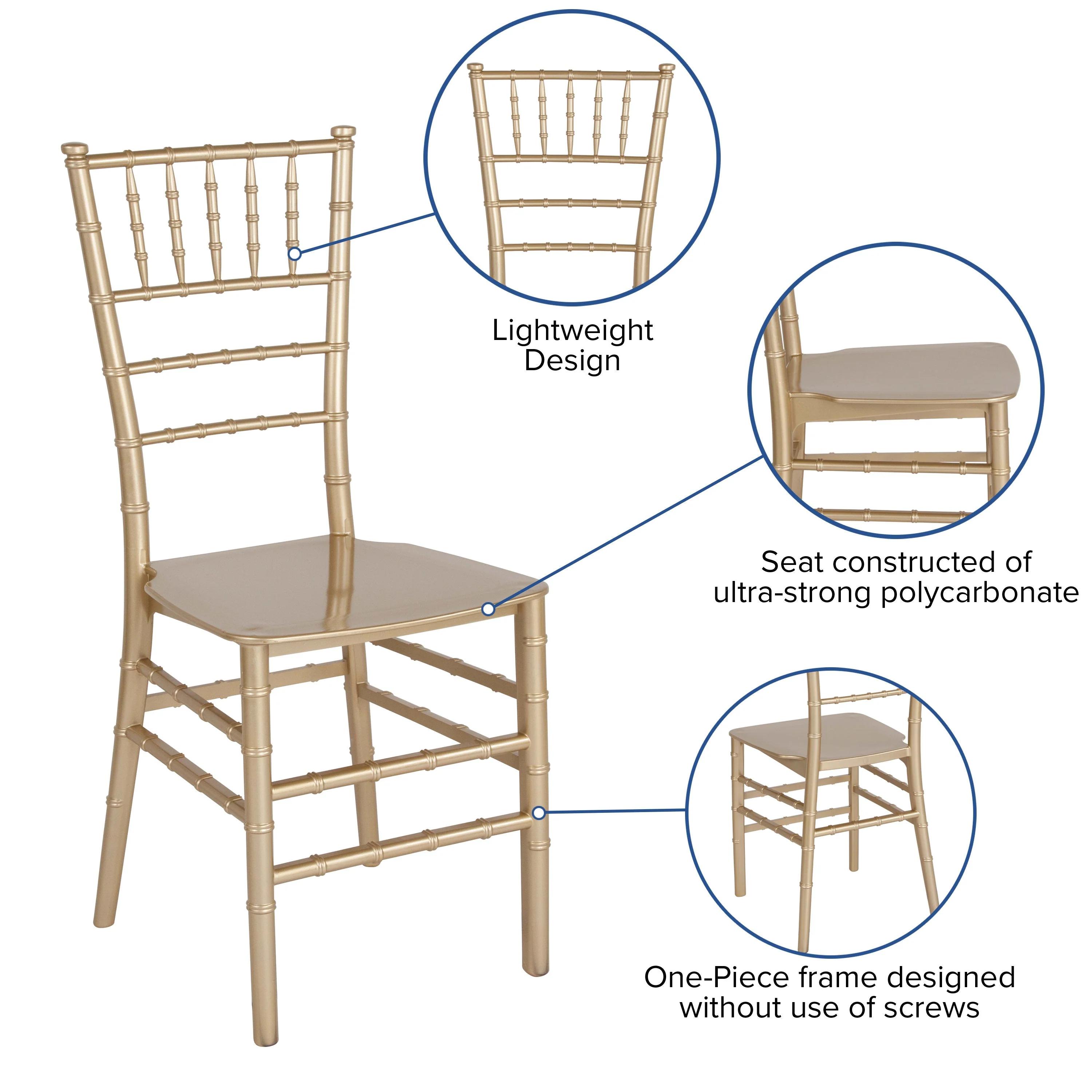 HERCULES Series Resin Stackable Chiavari Chair - Image 4