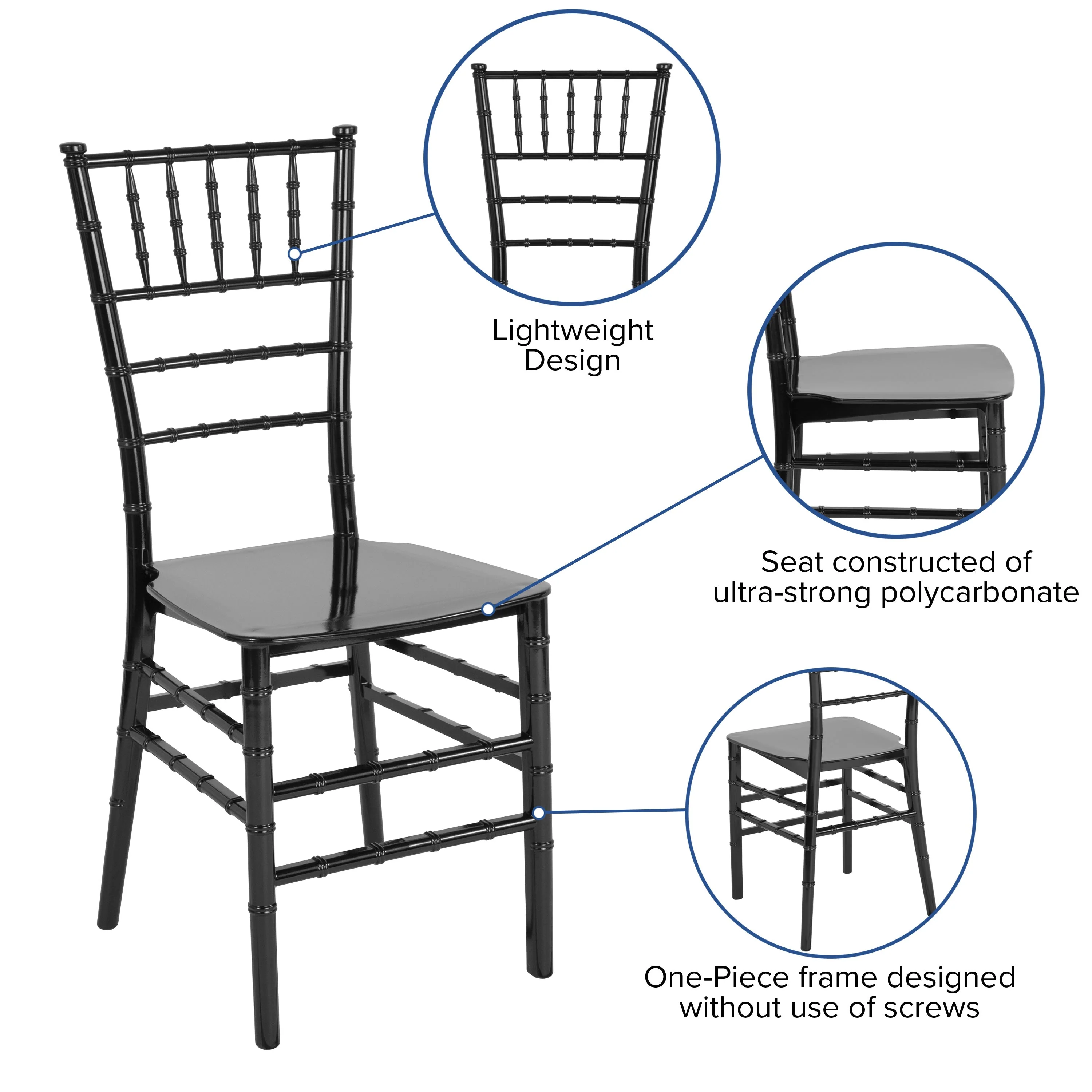 HERCULES Series Resin Stackable Chiavari Chair - Image 45