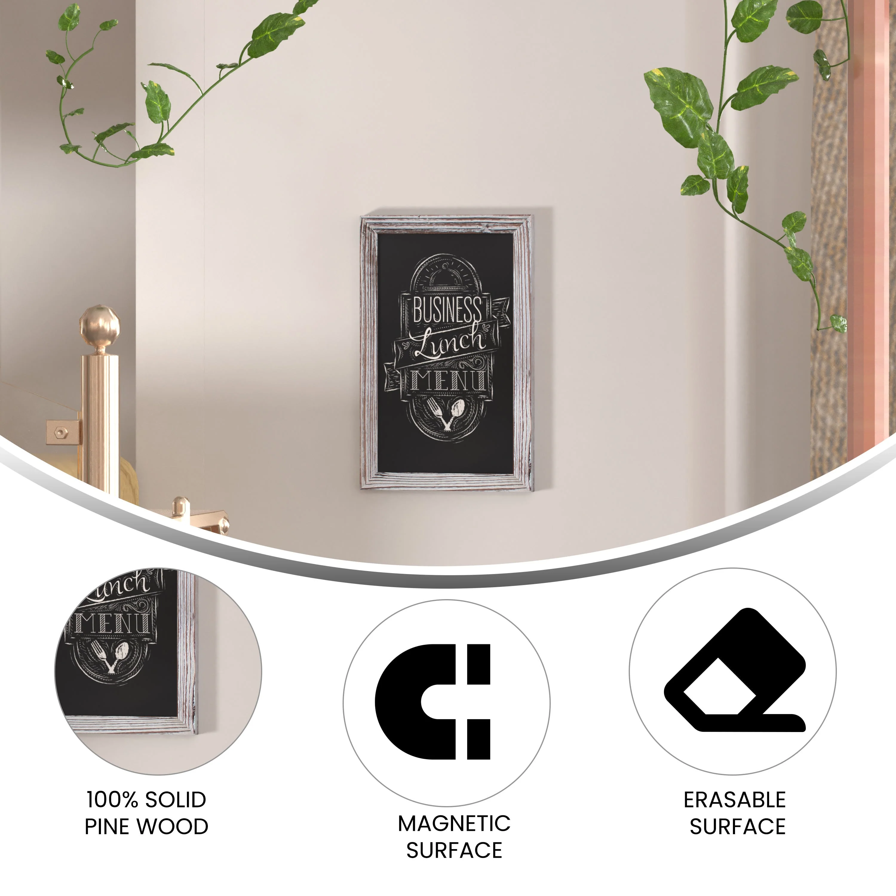 Canterbury Wall Mount Magnetic Chalkboard Sign, Hanging Wall Chalkboard Memo Board for Home, School, or Business, Set of 10 - Image 31