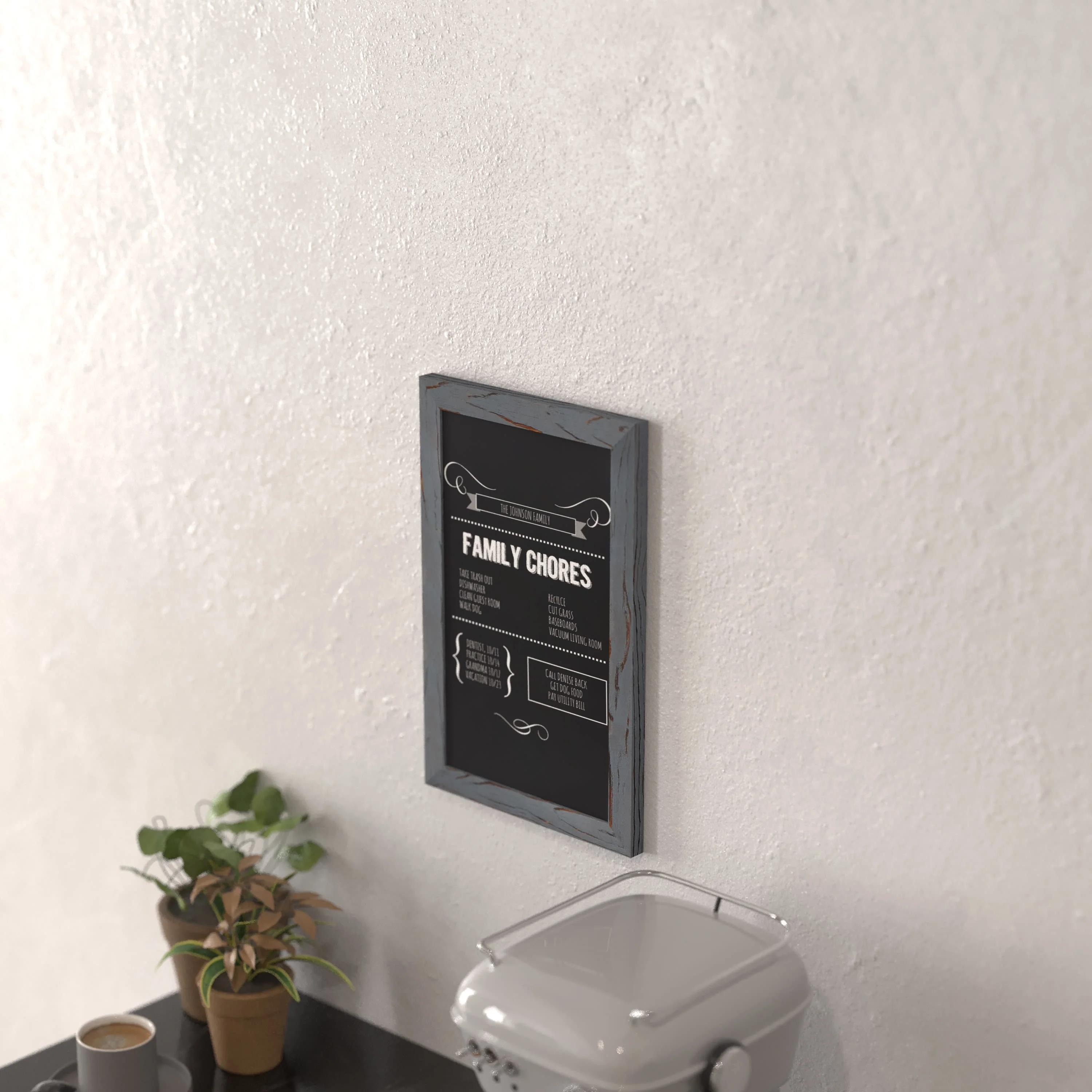 Canterbury Wall Mount Magnetic Chalkboard Sign, Hanging Wall Chalkboard Memo Board for Home, School, or Business, Set of 10 - Image 59