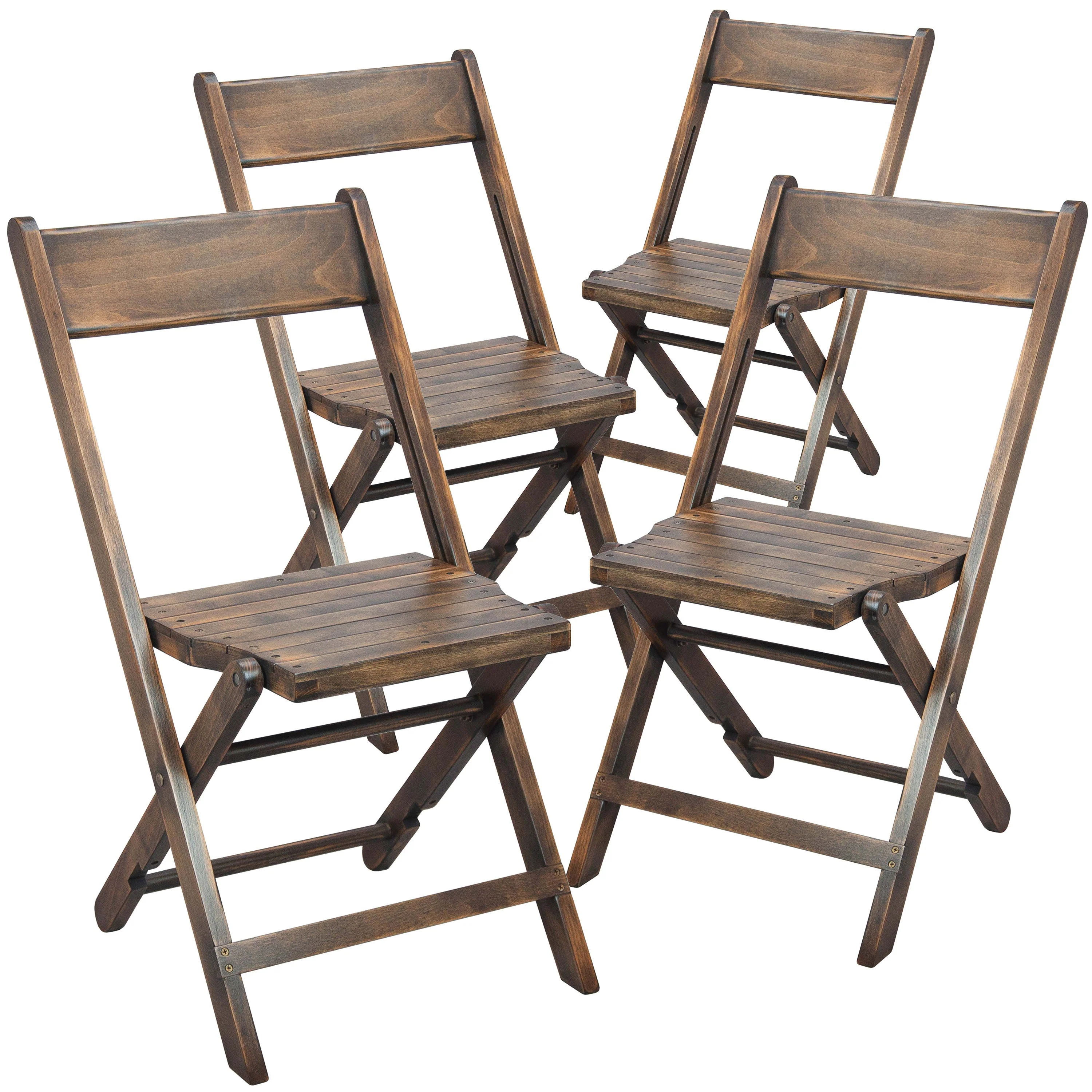 Slatted Wood Folding Special Event Chair, Set of 4 - Image 15