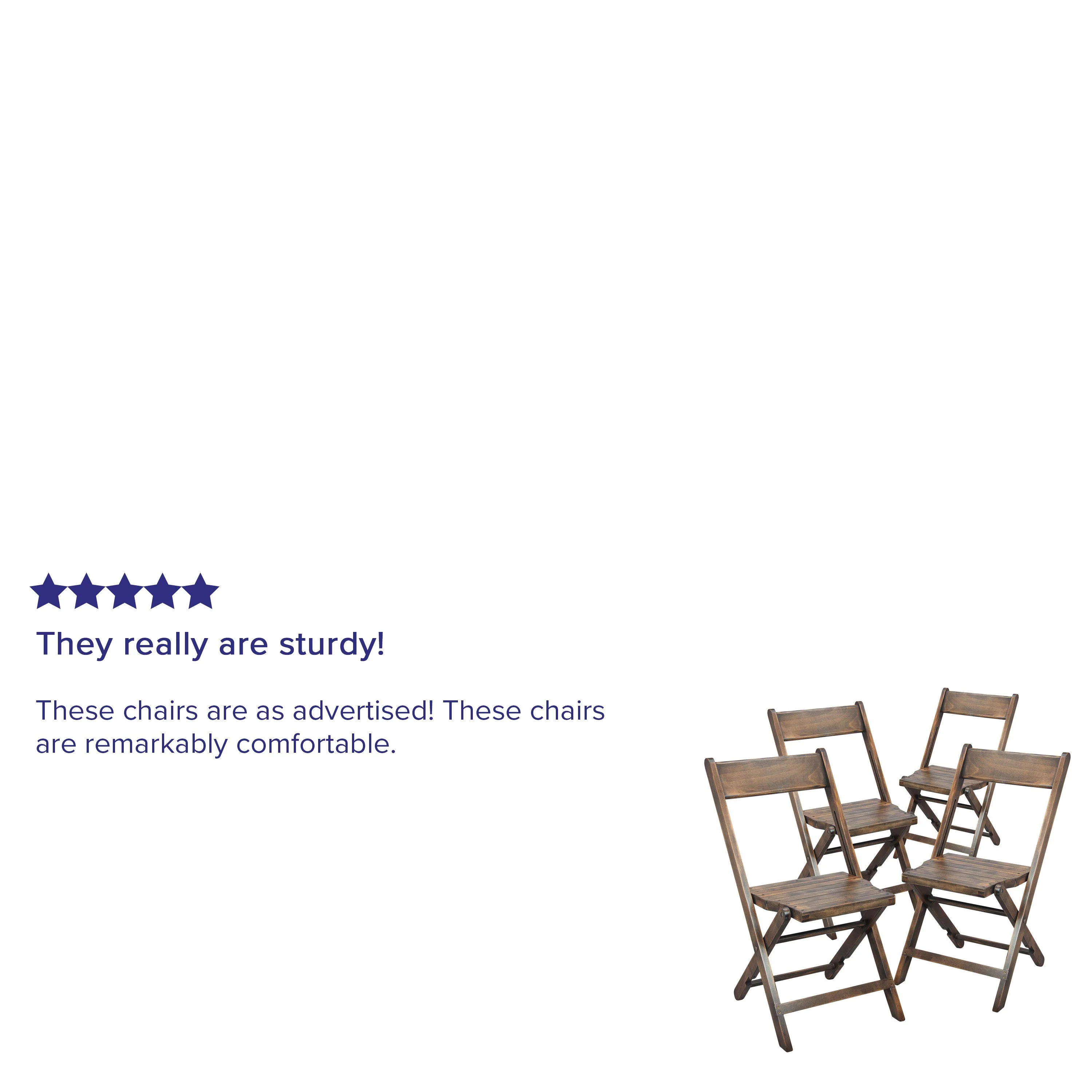 Slatted Wood Folding Special Event Chair, Set of 4 - Image 5