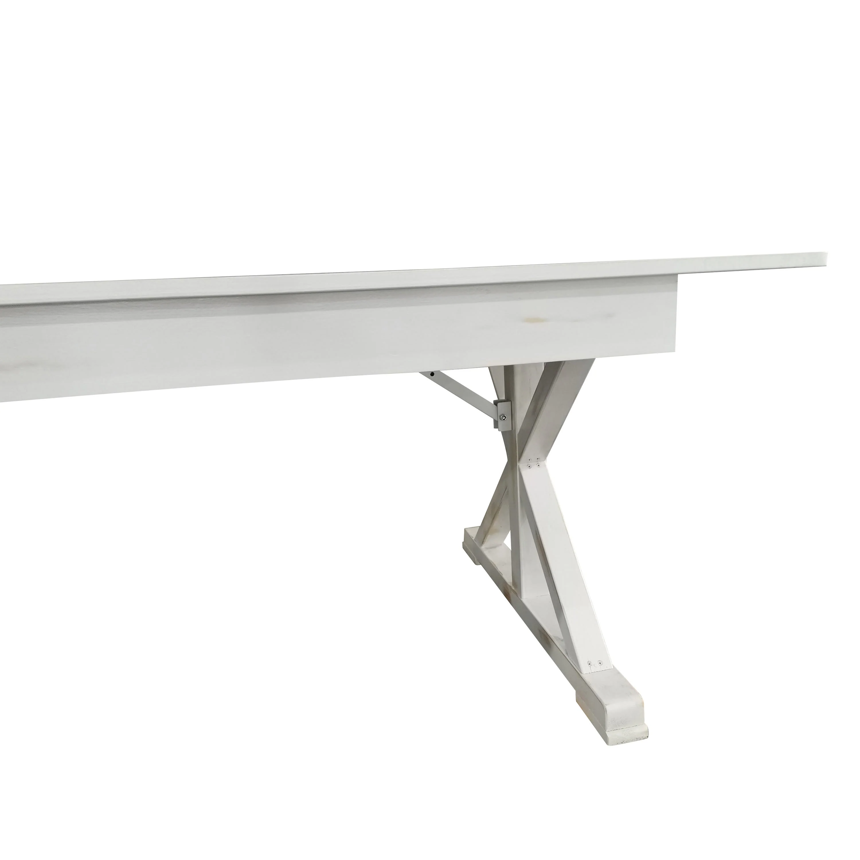 HERCULES 7' x 40" Rectangular Solid Pine Folding Farm Table with X Legs - Image 13