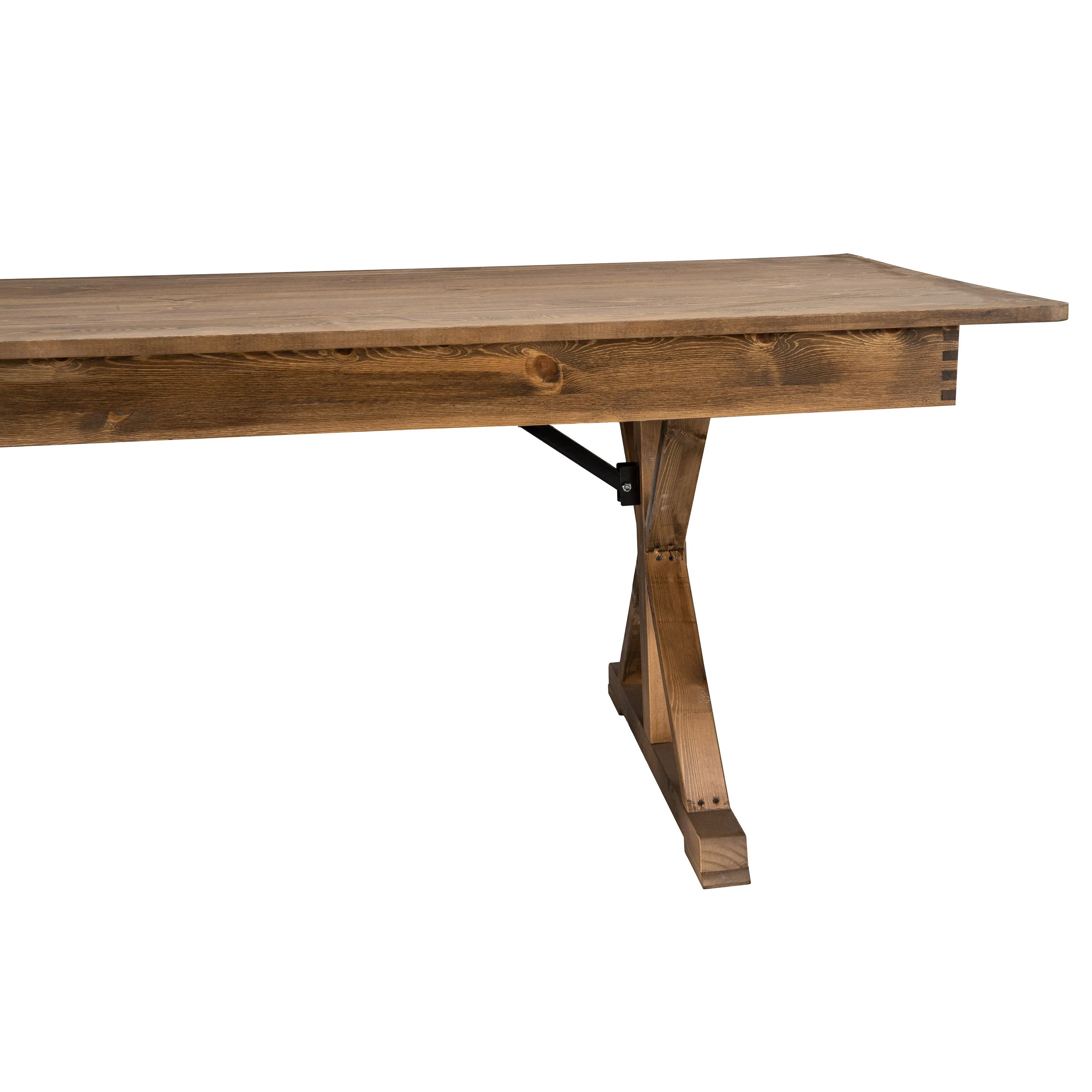 HERCULES 7' x 40" Rectangular Solid Pine Folding Farm Table with X Legs - Image 27
