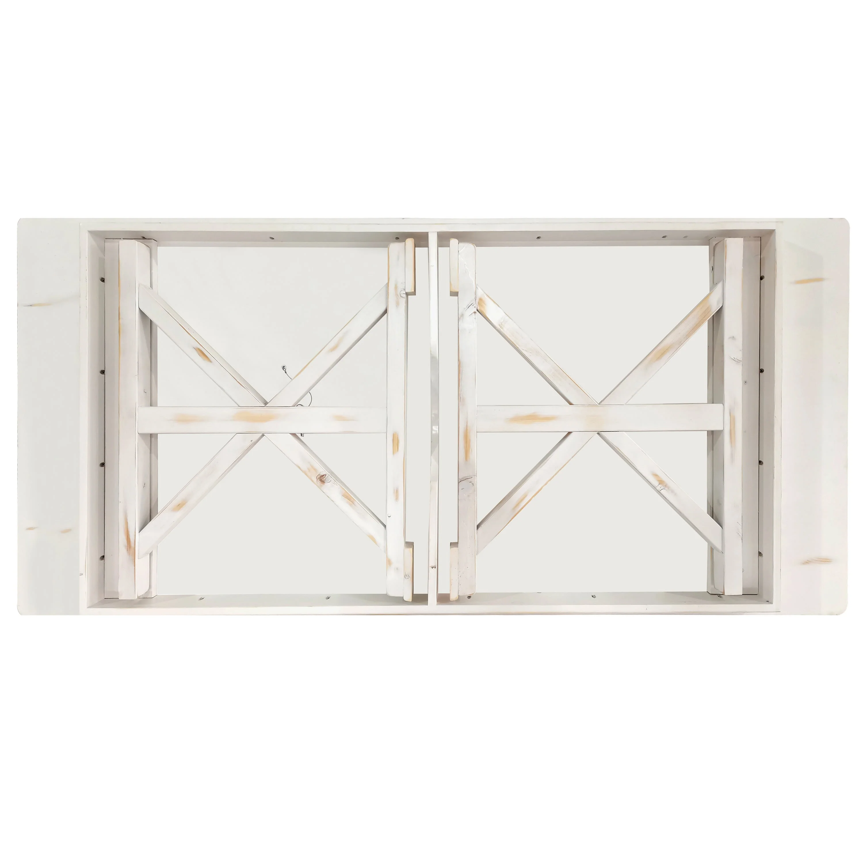 HERCULES 7' x 40" Rectangular Solid Pine Folding Farm Table with X Legs - Image 8