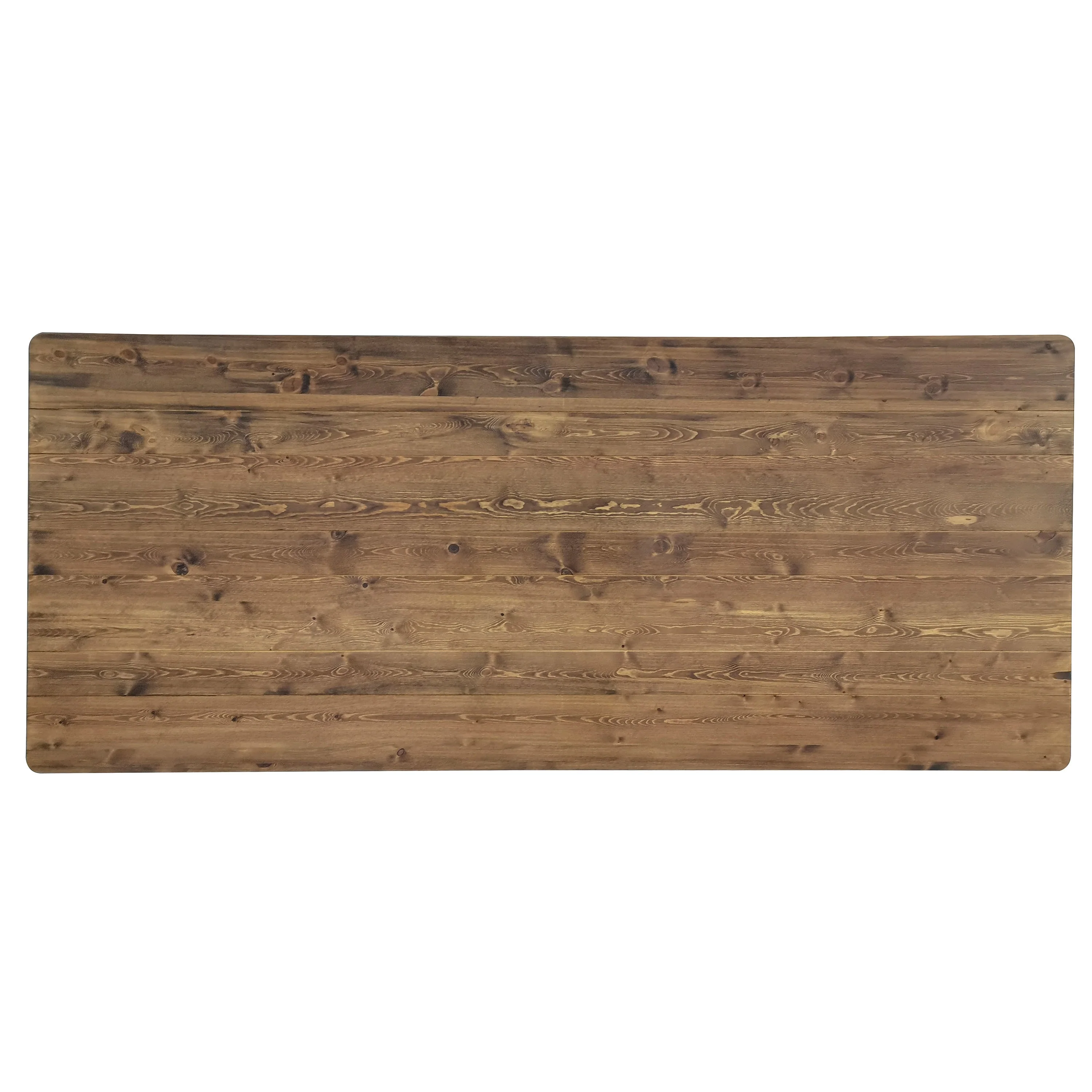 HERCULES 8' x 40" Rectangular Solid Pine Folding Farm Table with X Legs - Image 11