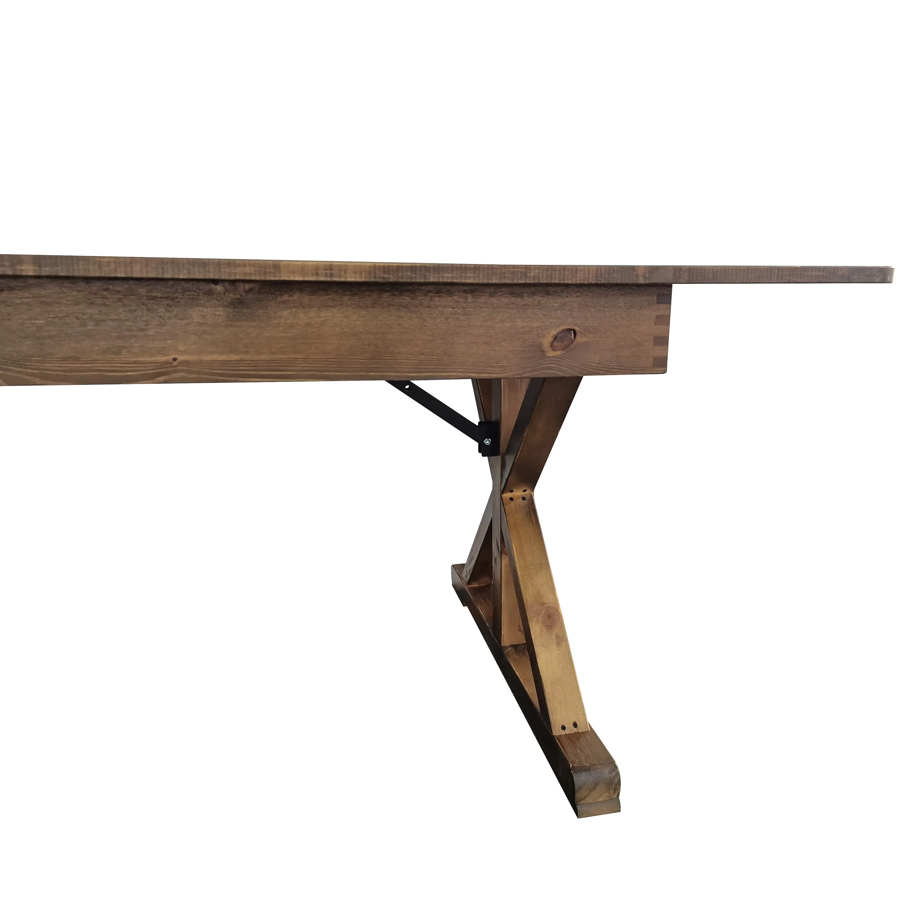 HERCULES 8' x 40" Rectangular Solid Pine Folding Farm Table with X Legs - Image 13