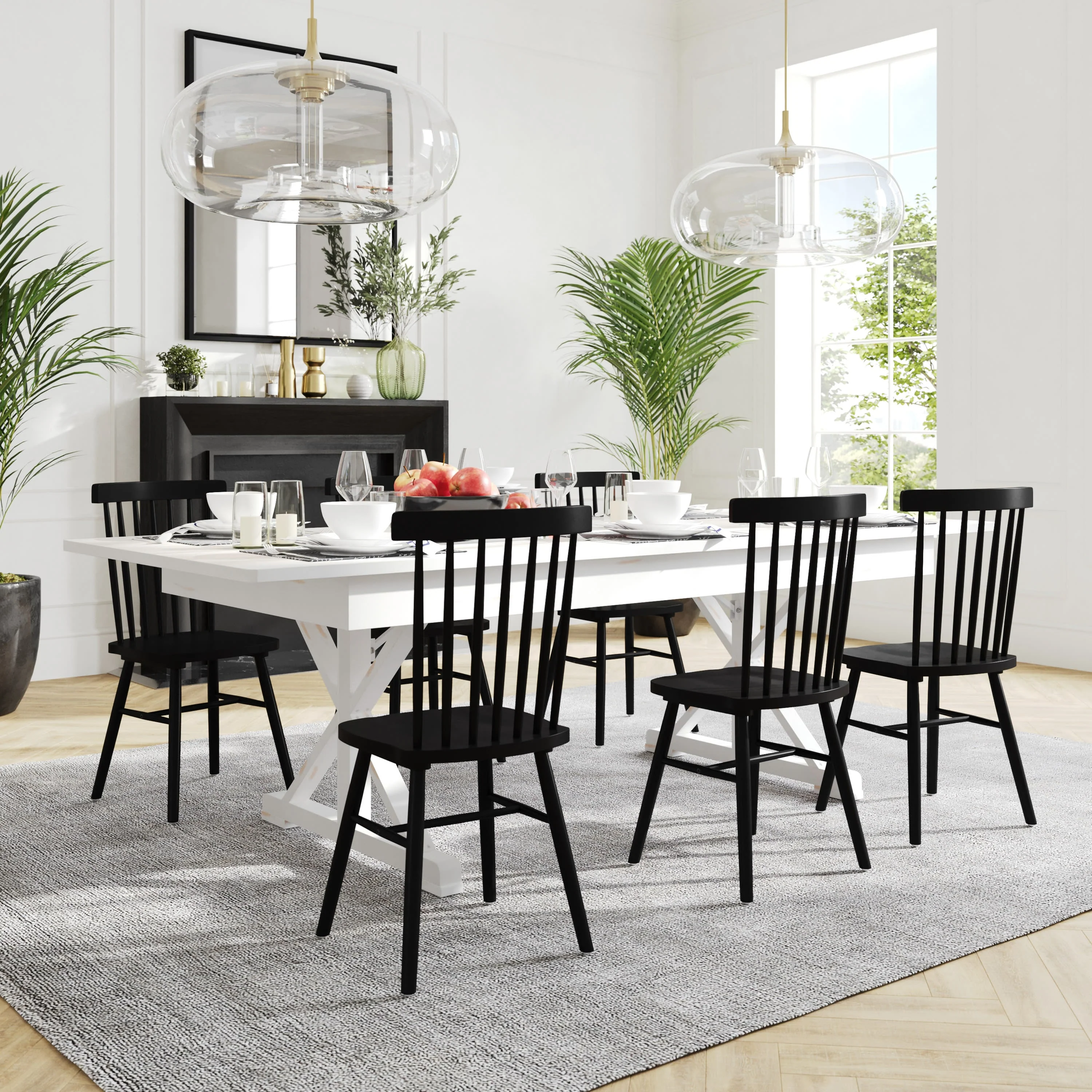 HERCULES 8' x 40" Rectangular Solid Pine Folding Farm Table with X Legs - Image 16