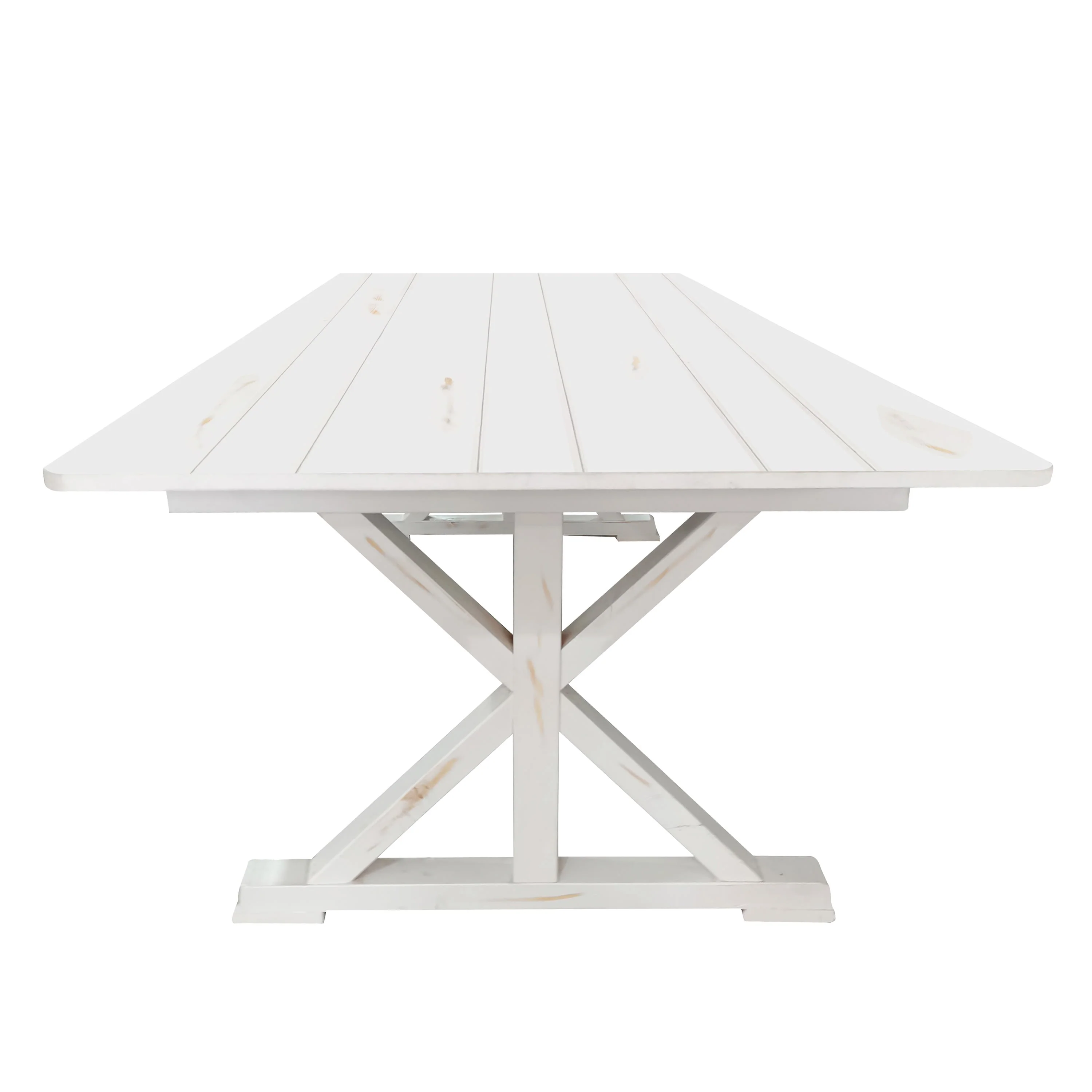 HERCULES 8' x 40" Rectangular Solid Pine Folding Farm Table with X Legs - Image 23