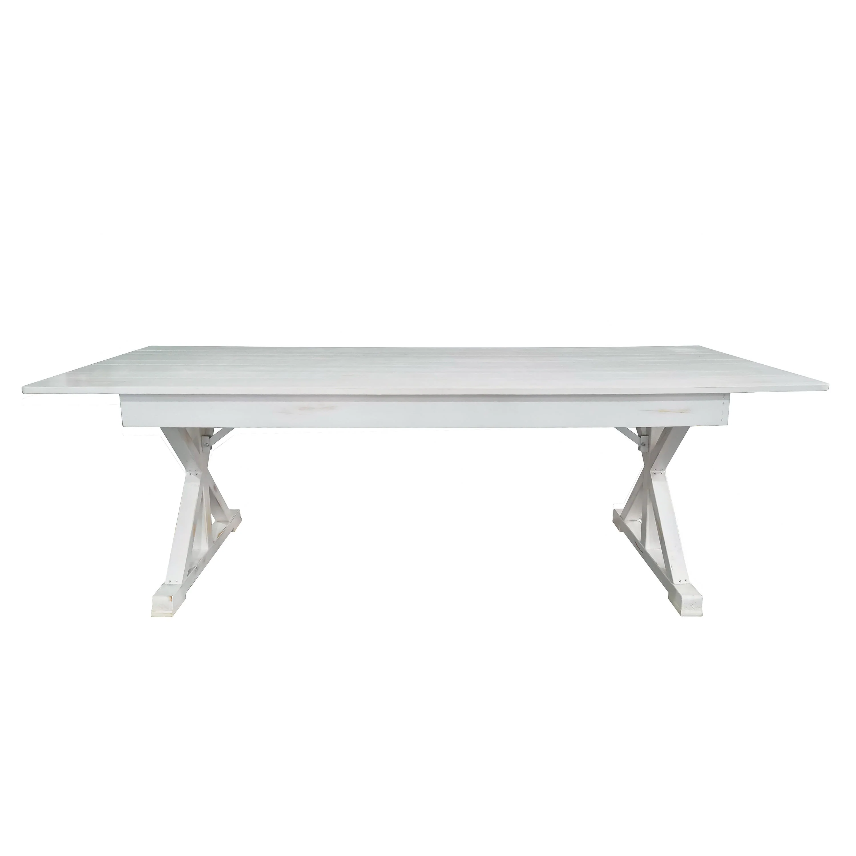 HERCULES 8' x 40" Rectangular Solid Pine Folding Farm Table with X Legs - Image 24