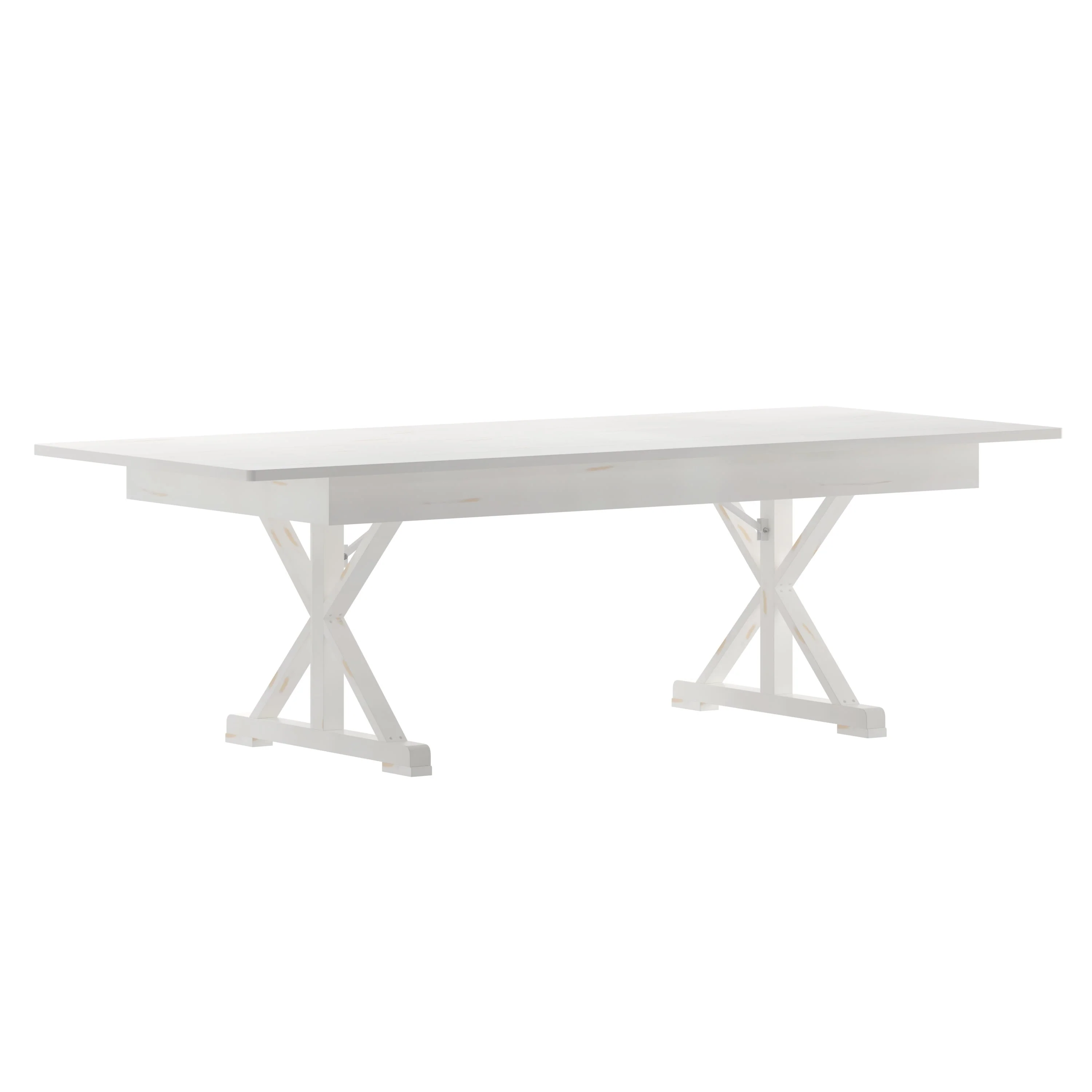 HERCULES 8' x 40" Rectangular Solid Pine Folding Farm Table with X Legs - Image 29