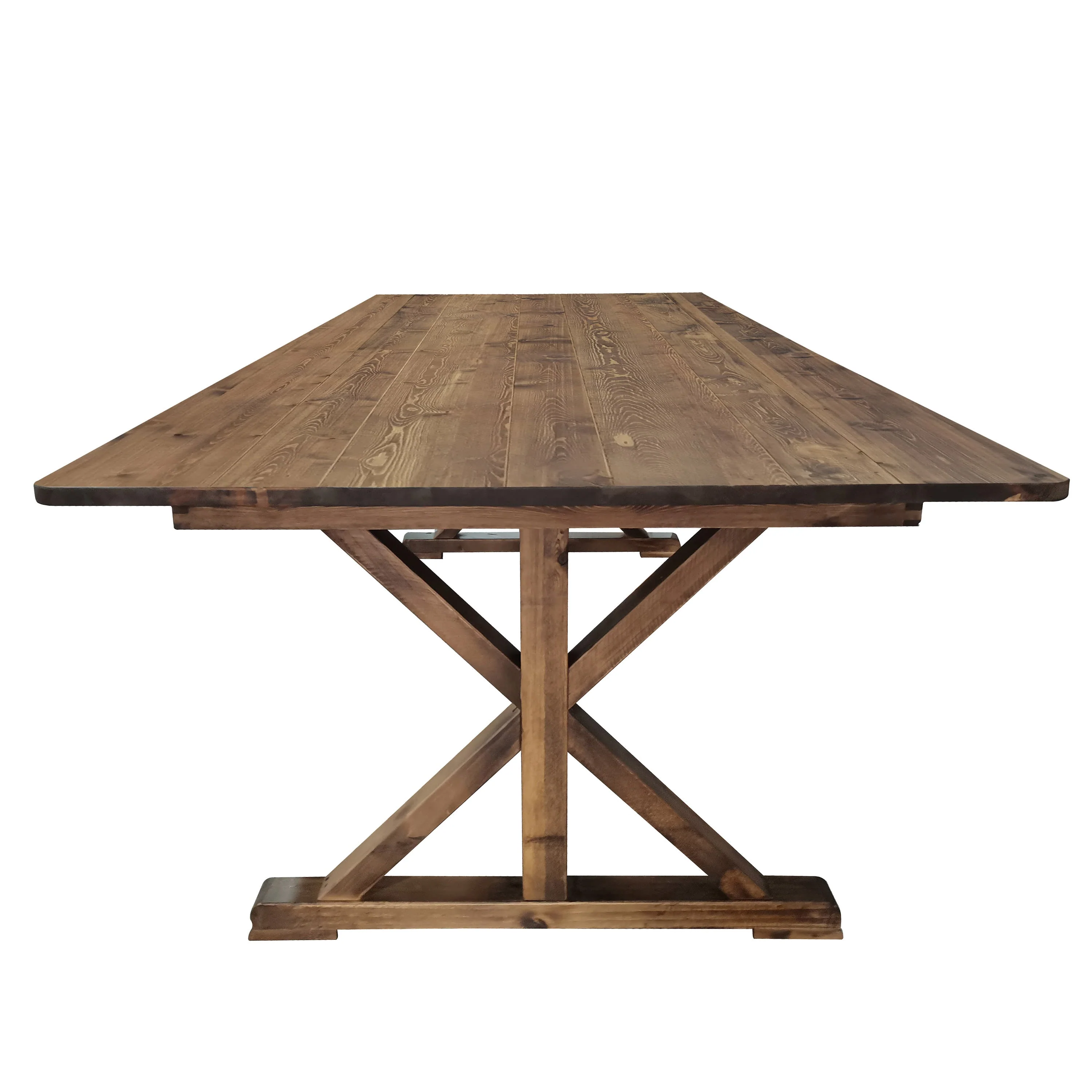 HERCULES 8' x 40" Rectangular Solid Pine Folding Farm Table with X Legs - Image 9