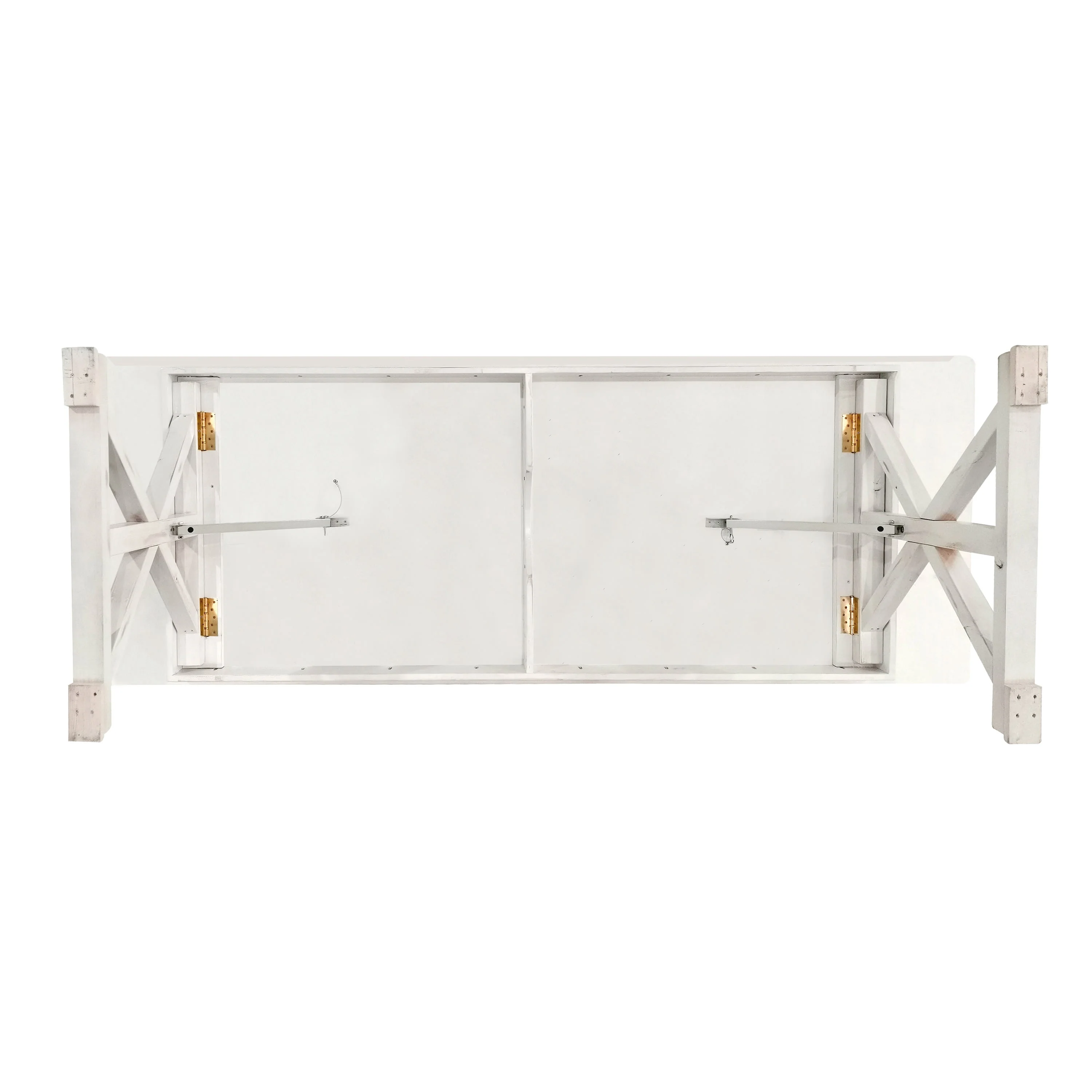 HERCULES 9' x 40" Rectangular Solid Pine Folding Farm Table with X Legs - Image 12