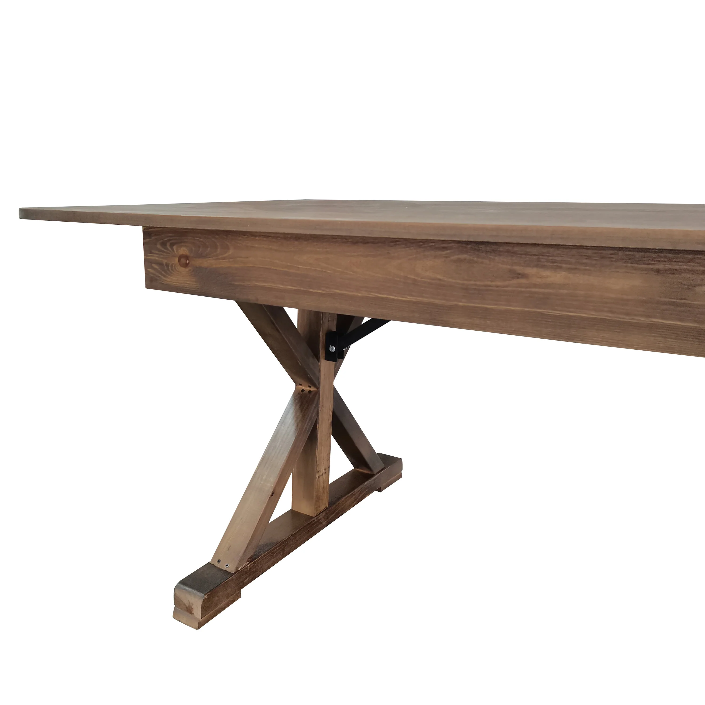 HERCULES 9' x 40" Rectangular Solid Pine Folding Farm Table with X Legs - Image 27