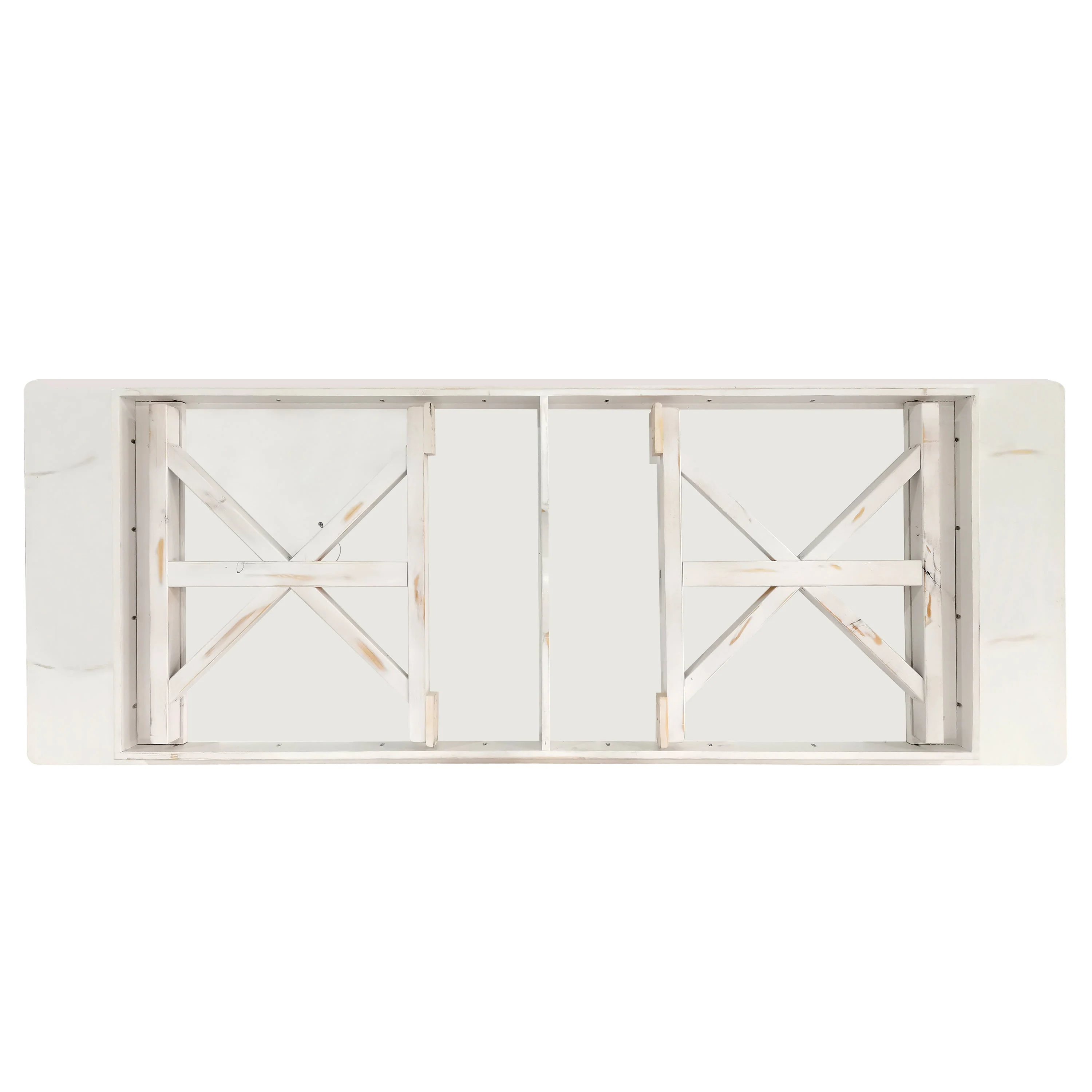 HERCULES 9' x 40" Rectangular Solid Pine Folding Farm Table with X Legs - Image 8