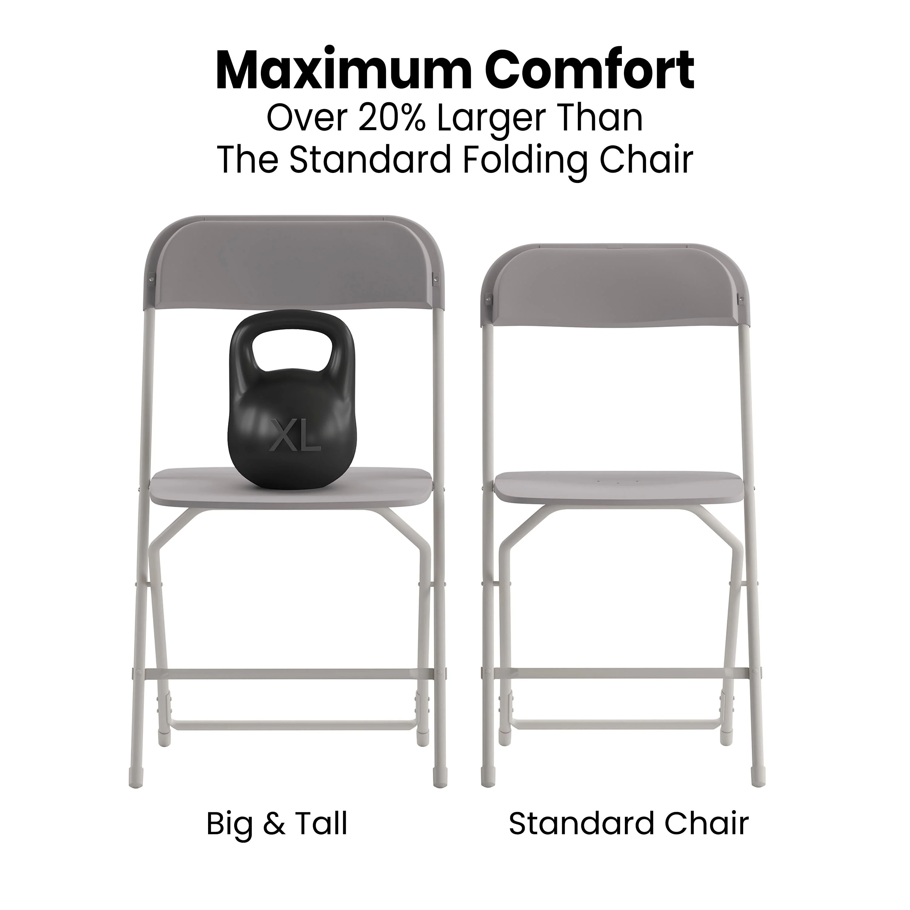 Hercules Big and Tall Commercial Folding Chair - Extra Wide 650LB. Capacity - Durable Plastic - Image 21