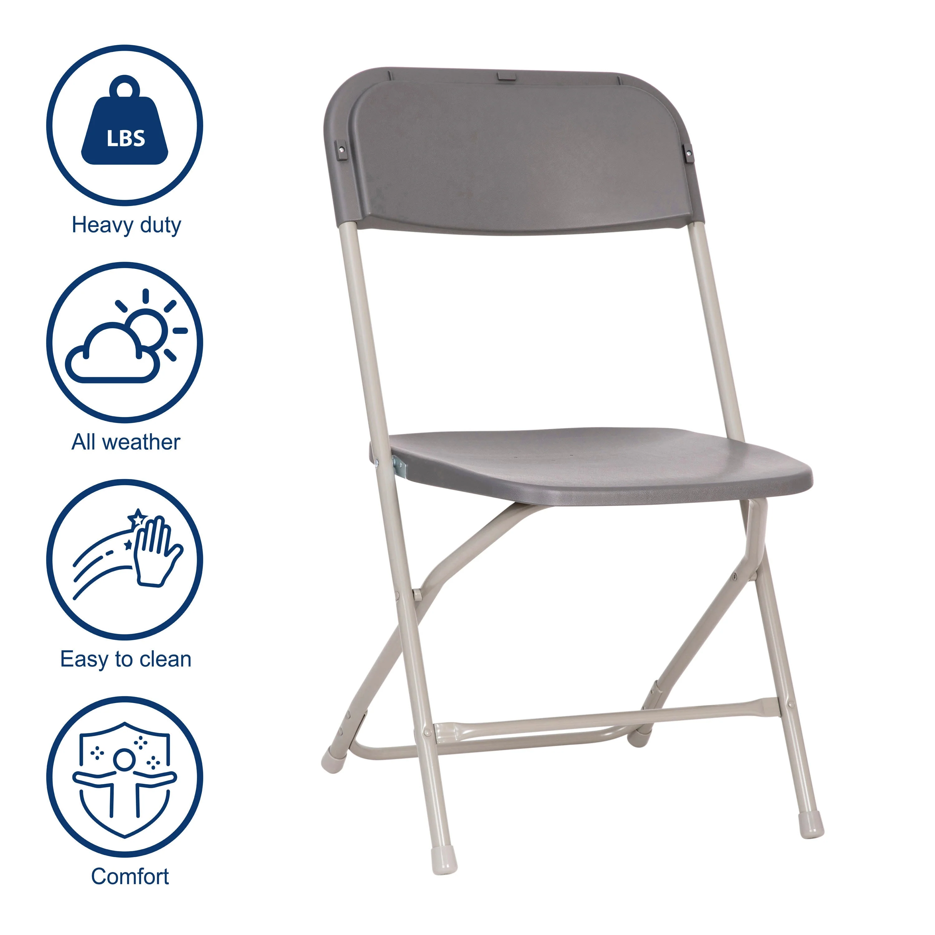 Hercules Big and Tall Commercial Folding Chair - Extra Wide 650LB. Capacity - Durable Plastic - Image 22