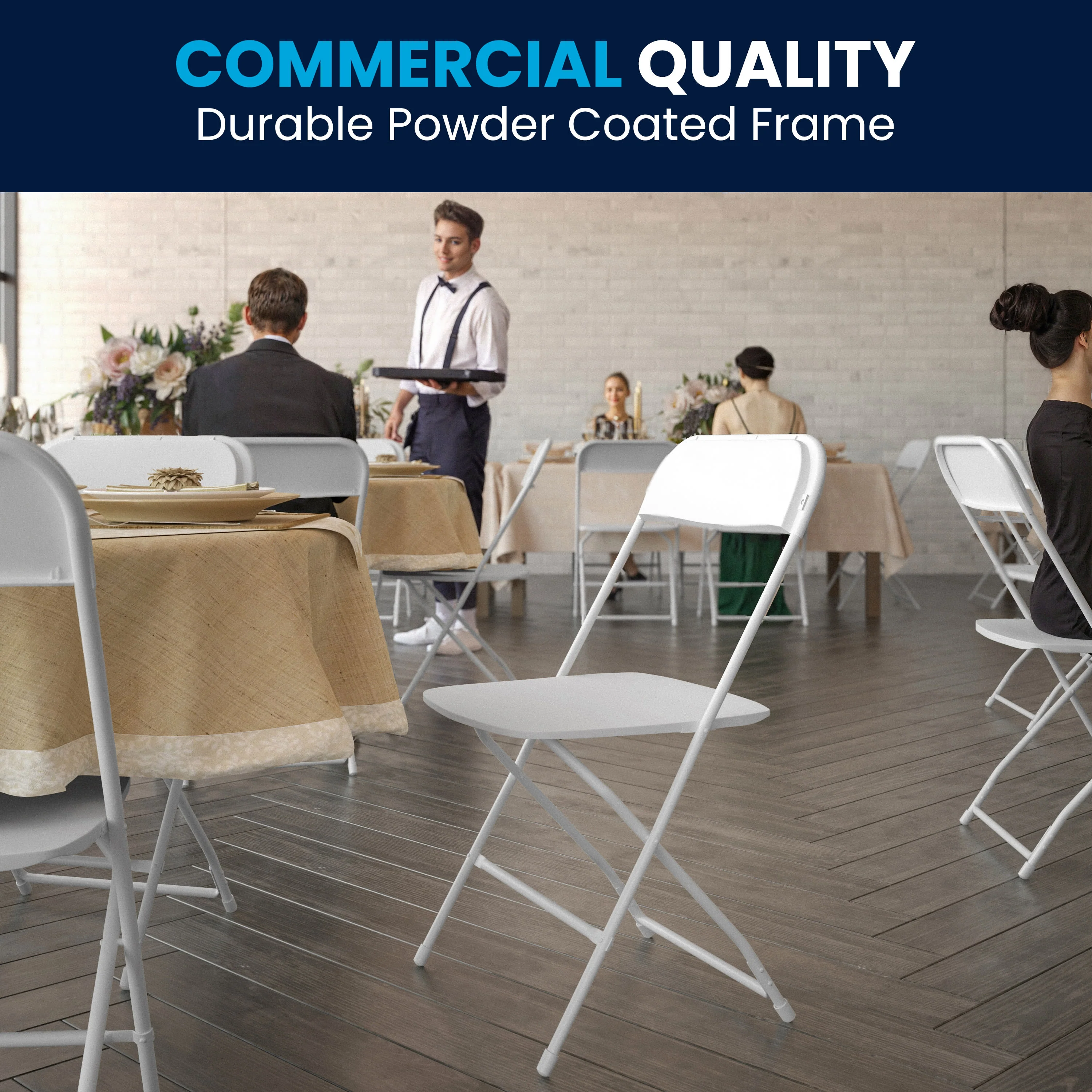 Hercules Big and Tall Commercial Folding Chair - Extra Wide 650LB. Capacity - Durable Plastic - Image 37