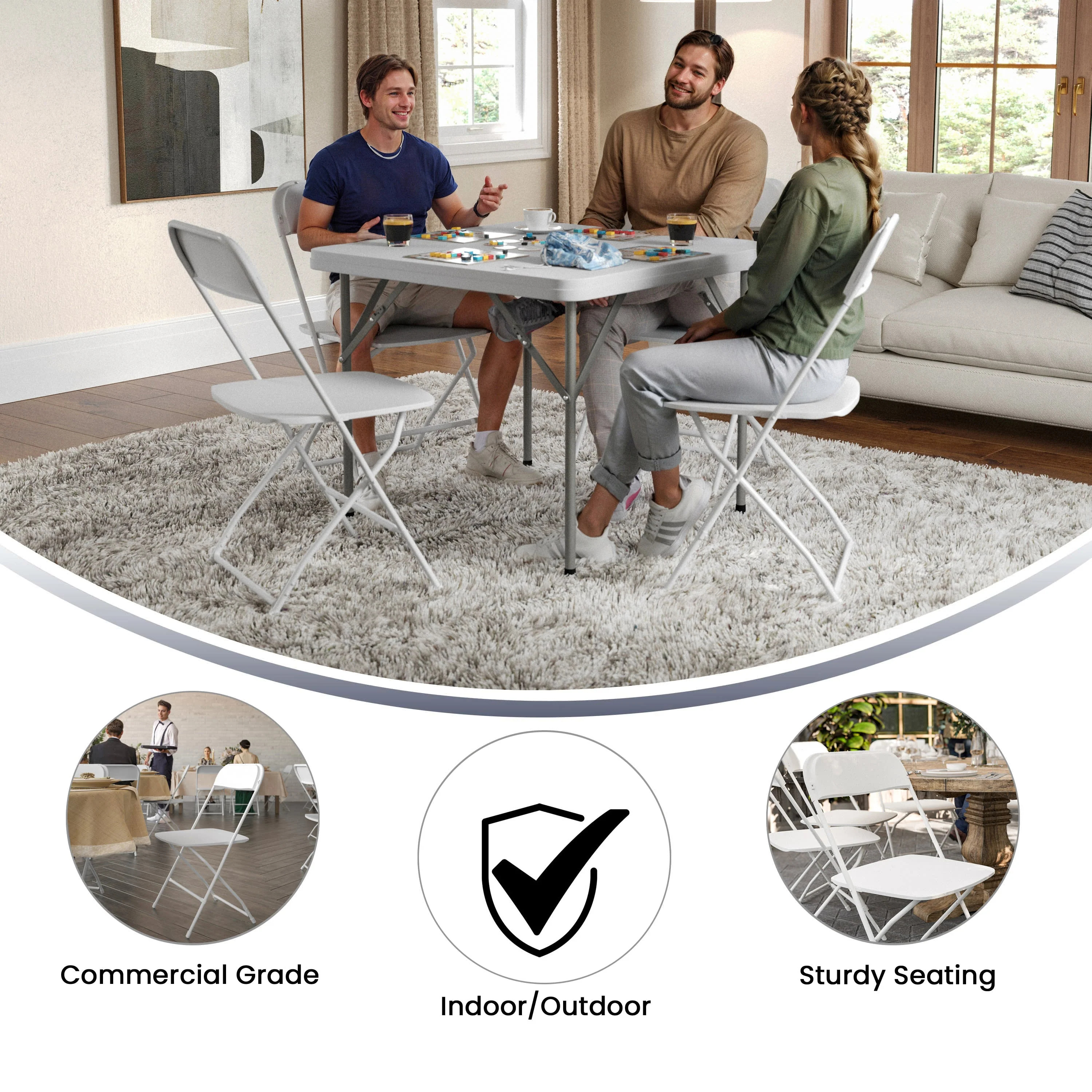 Hercules Big and Tall Commercial Folding Chair - Extra Wide 650LB. Capacity - Durable Plastic - Image 39