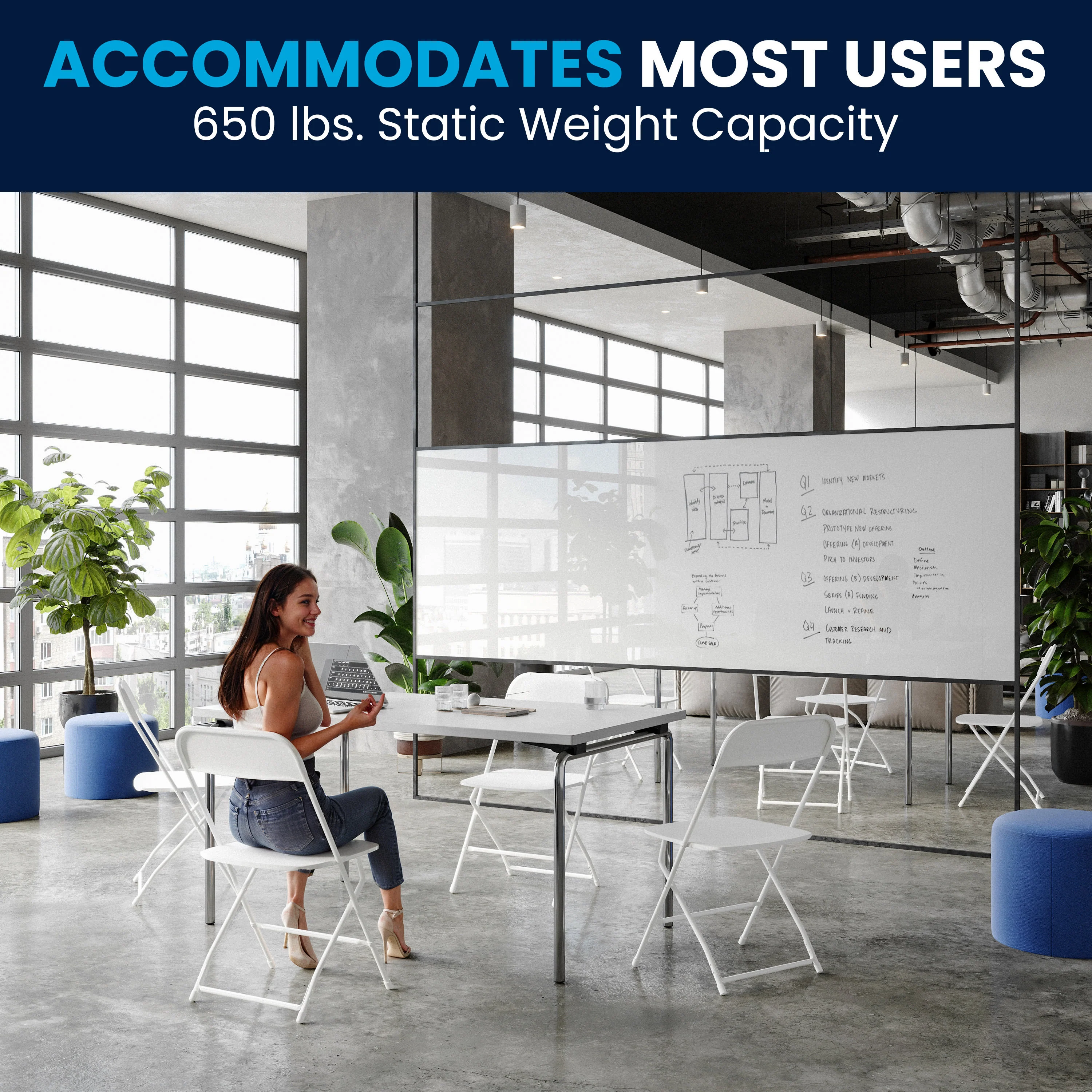 Hercules Big and Tall Commercial Folding Chair - Extra Wide 650LB. Capacity - Durable Plastic - Image 44